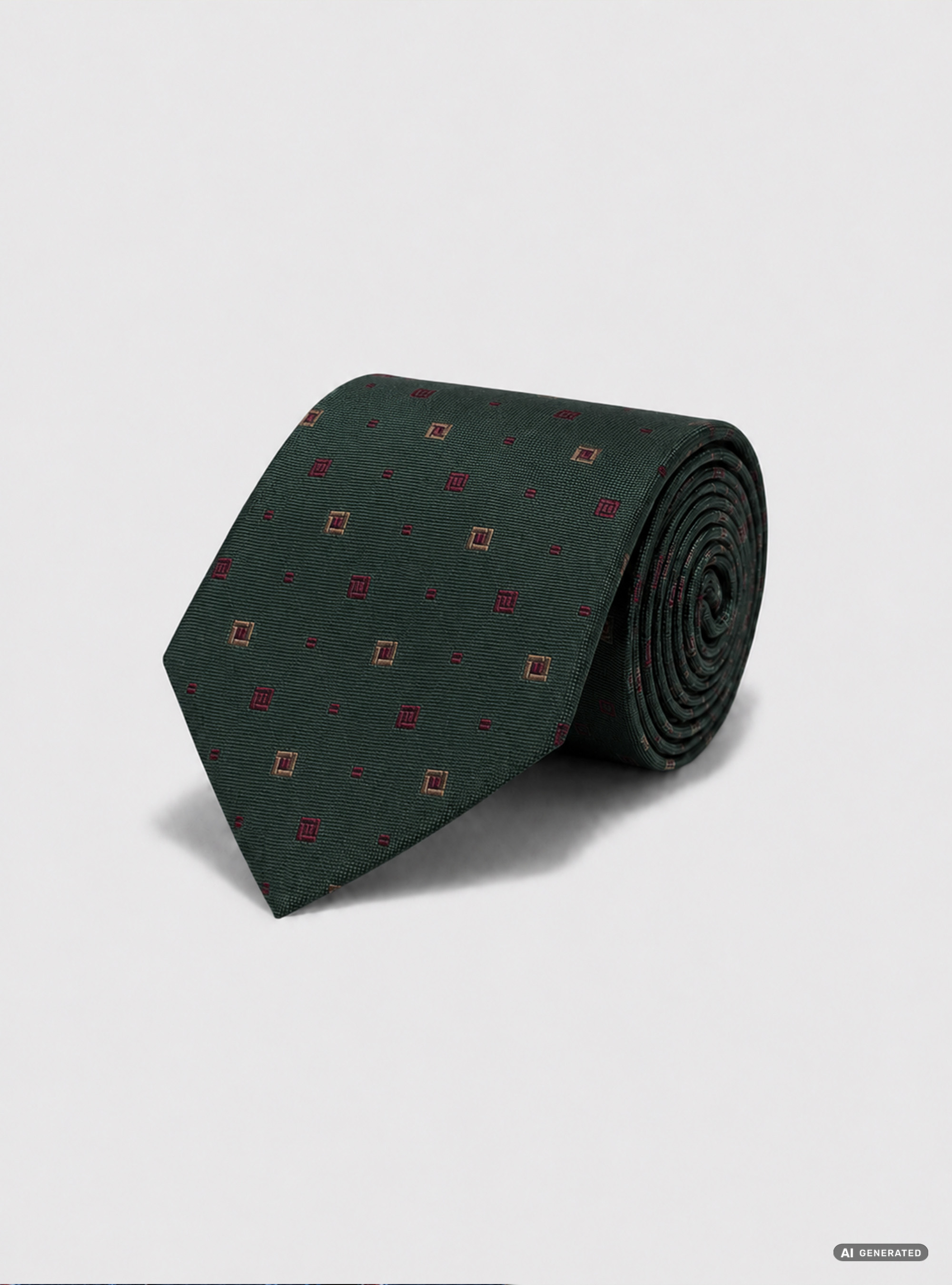 Cravatta in seta jacquard con micro fantasia, VERDE