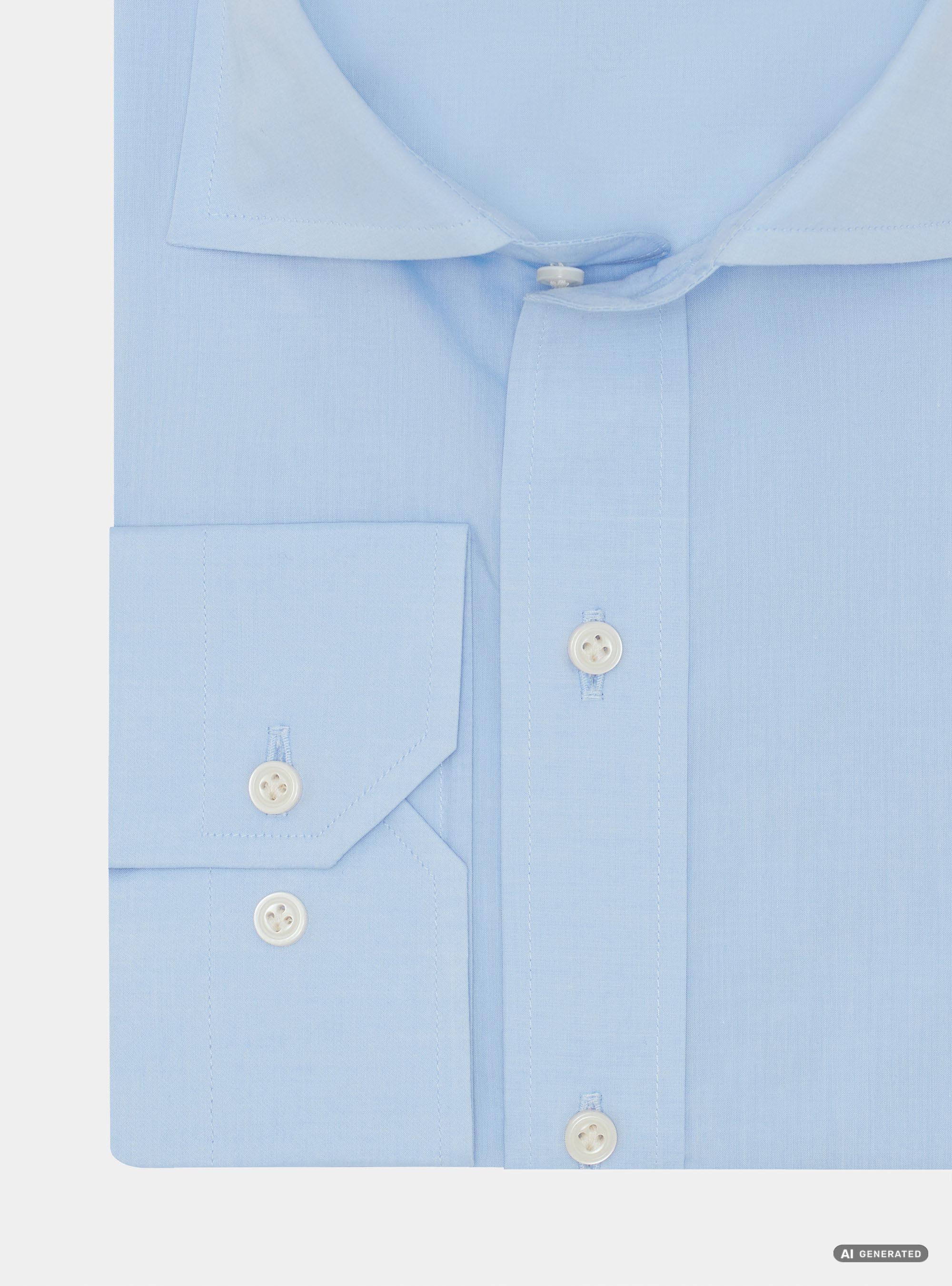 Camicia custom fit in popeline di cotone, AZZURRO