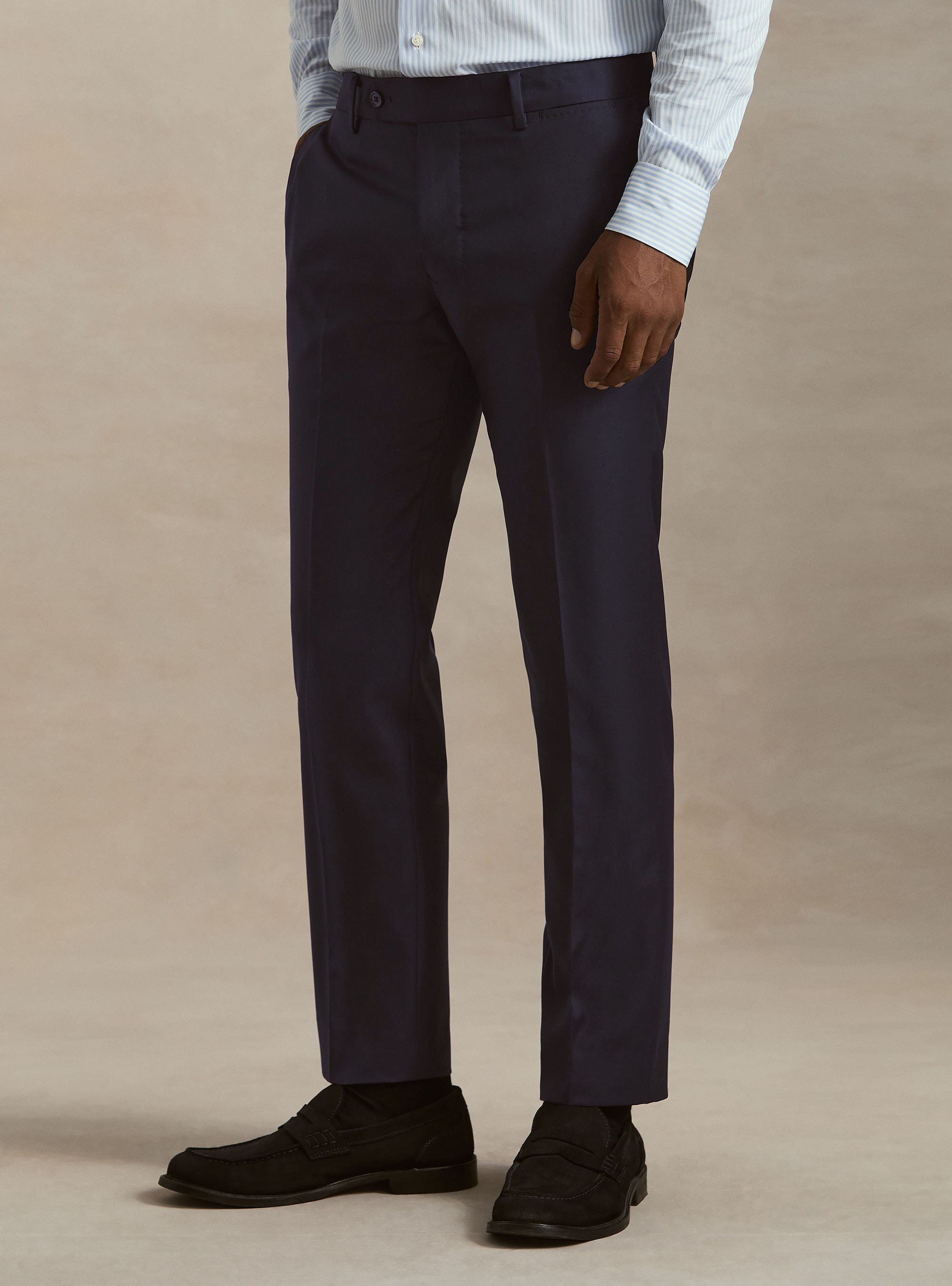 Pantaloni per abito in pura lana Vitale Barberis Canonico, BLU NAVY