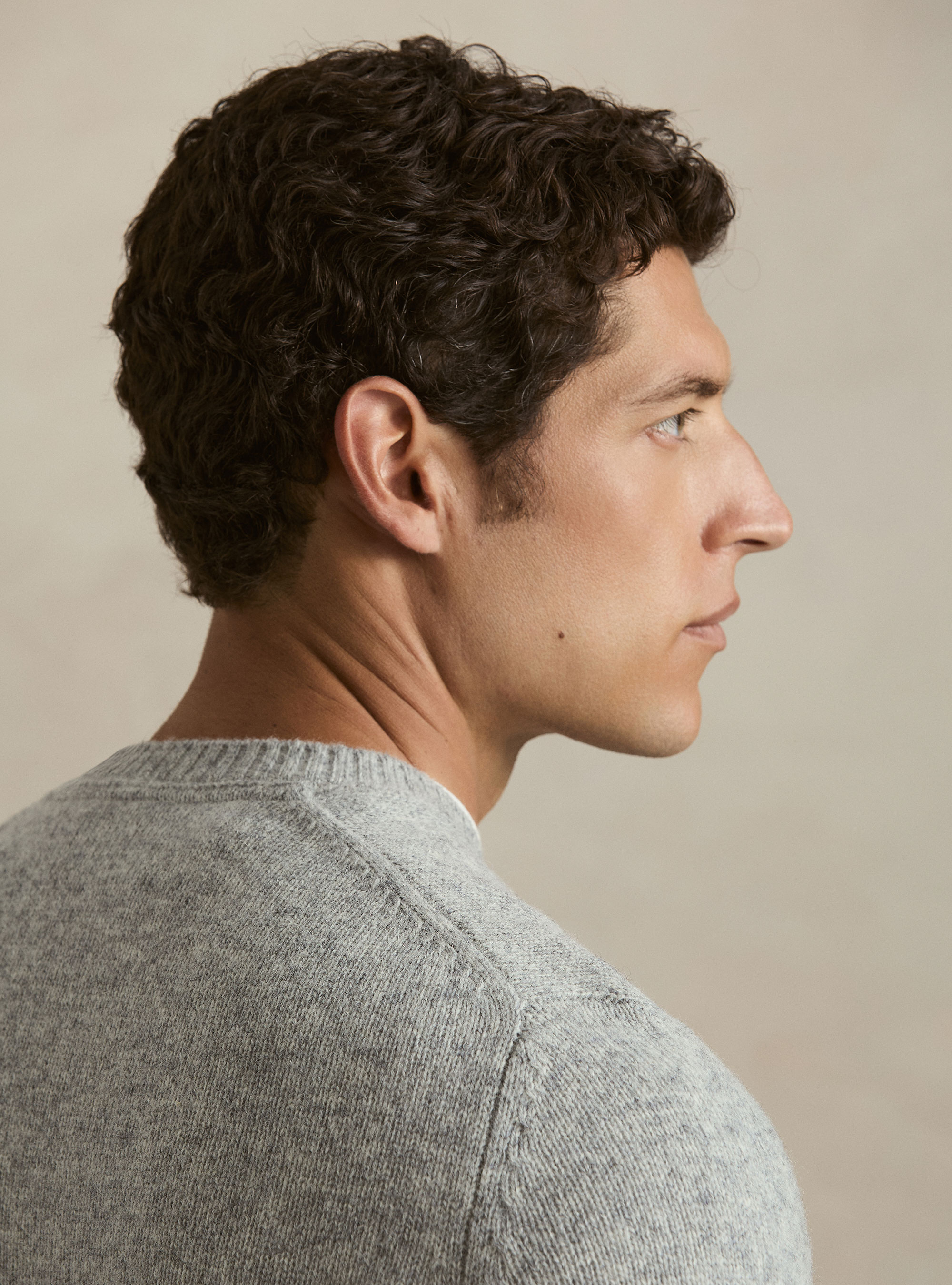 Maglia girocollo in pura lana shetland, GRIGIO CHIARO MELANGE