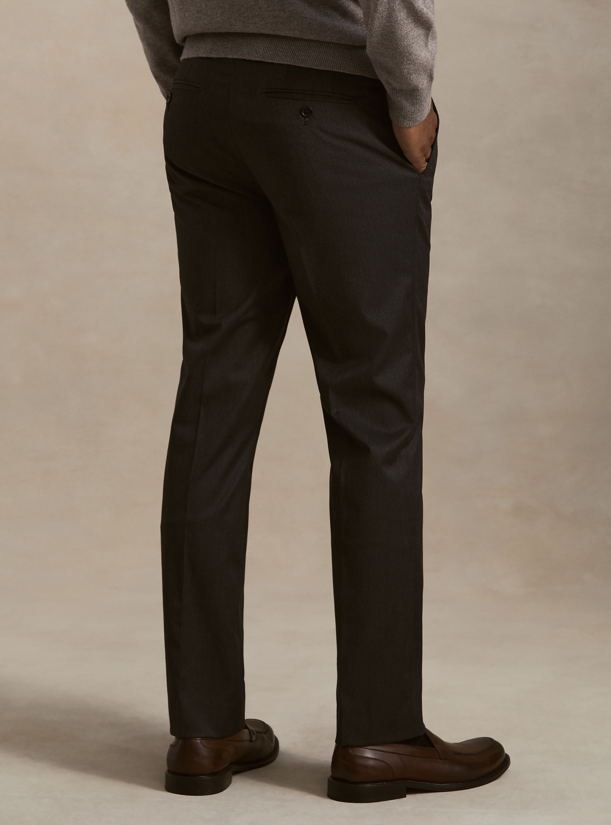 Pantaloni abito classico slim fit, ASFALTO