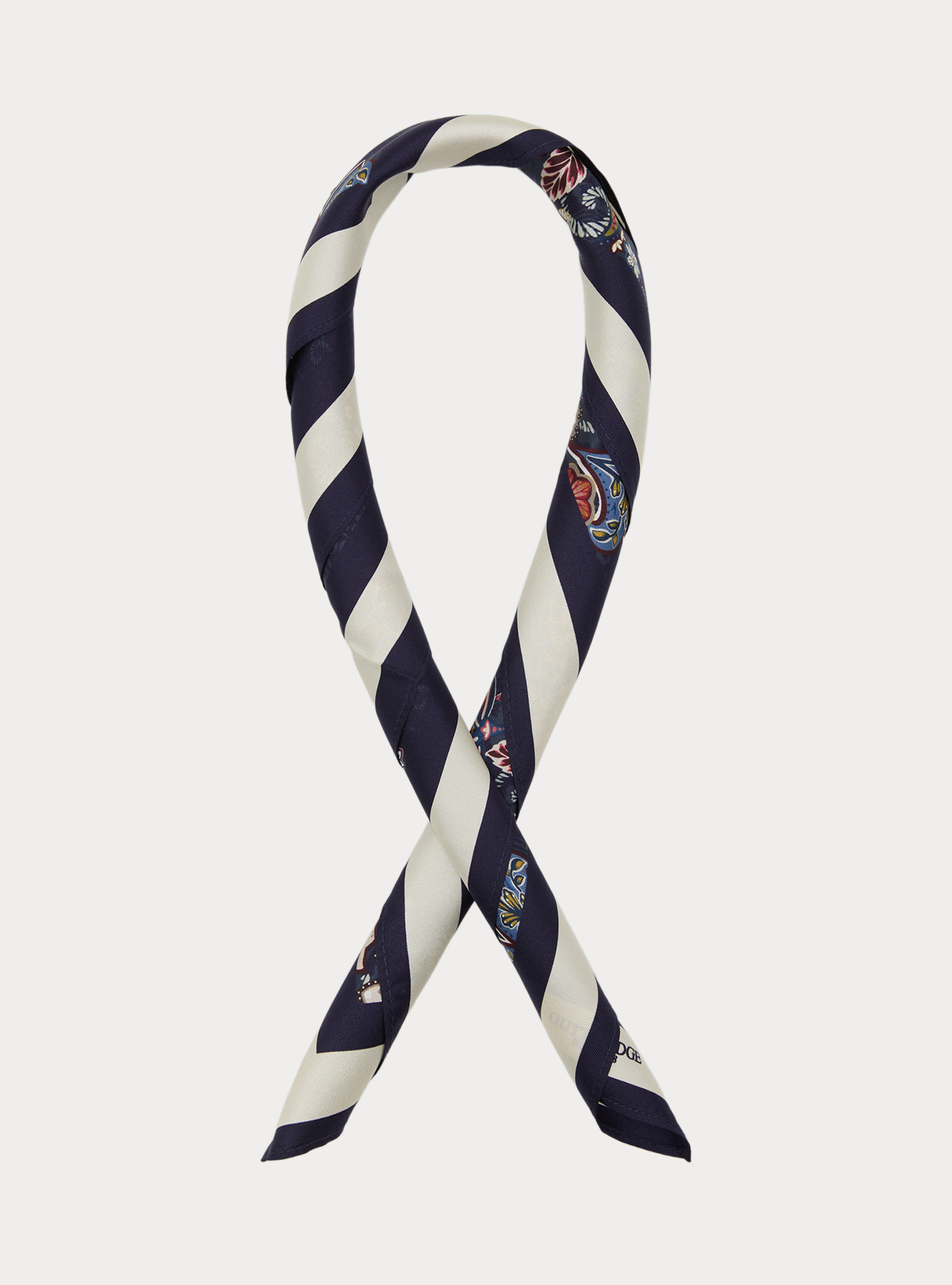 Foulard in seta stampa floreale, BLU NAVY