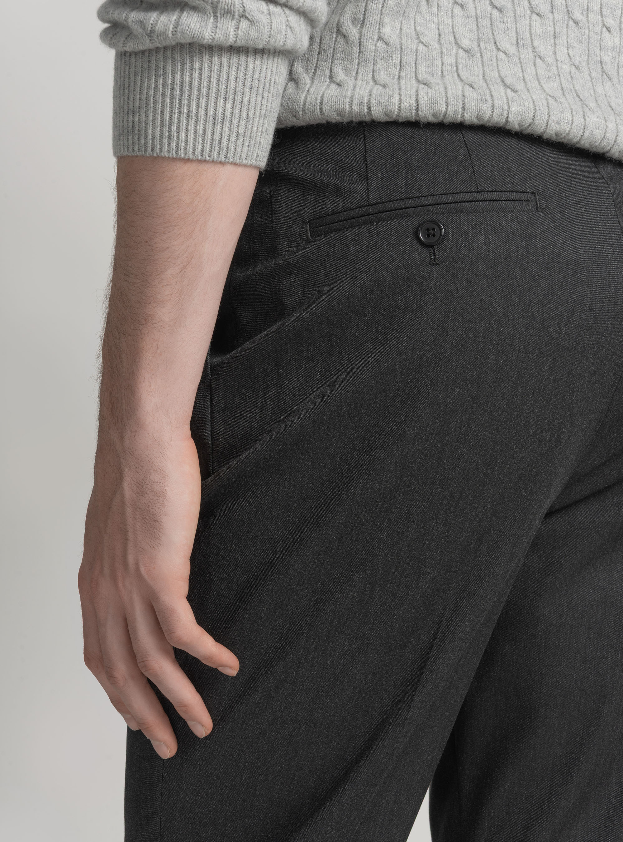 Pantaloni classici con pince, ASFALTO