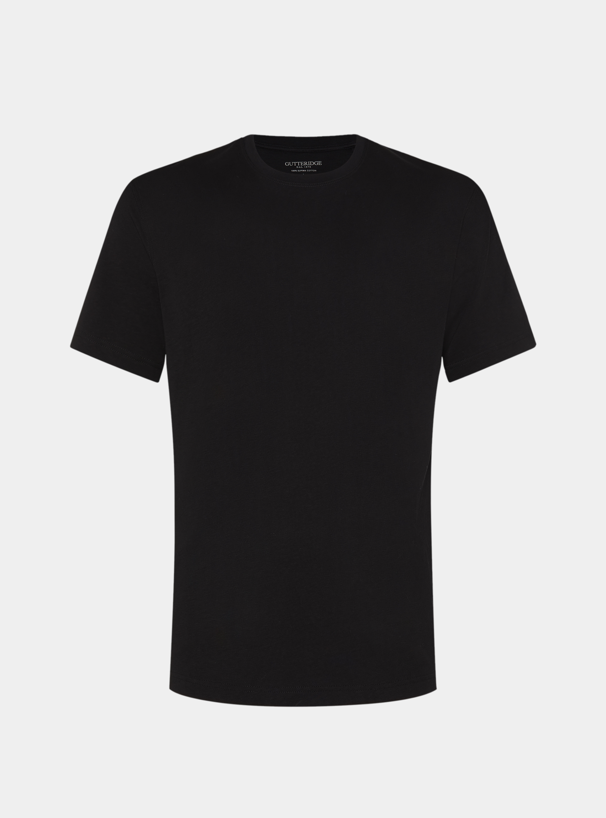T-shirt mezza manica in cotone Supima, NERO