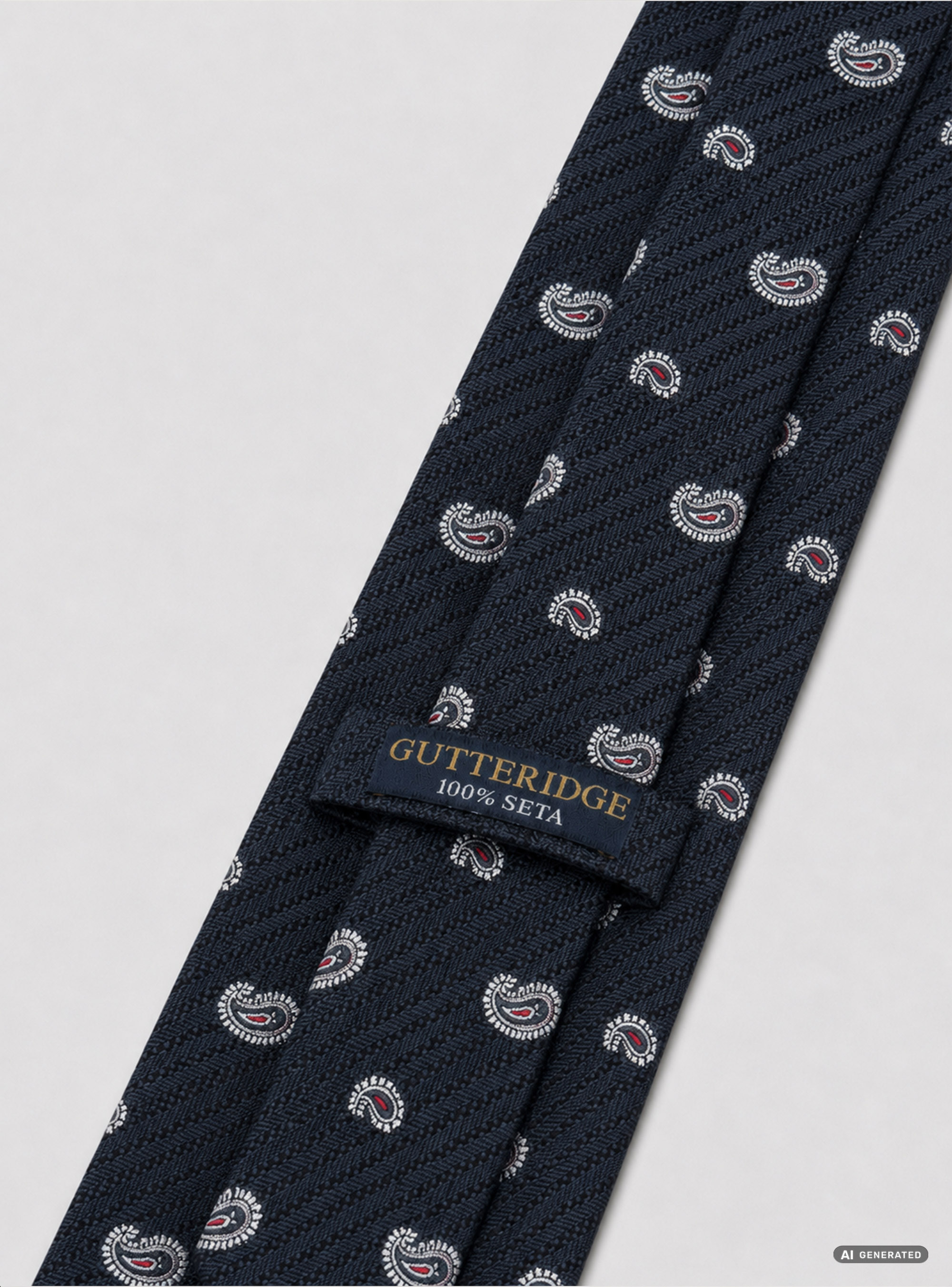 Cravatta in seta jacquard con paisley, BLU NAVY