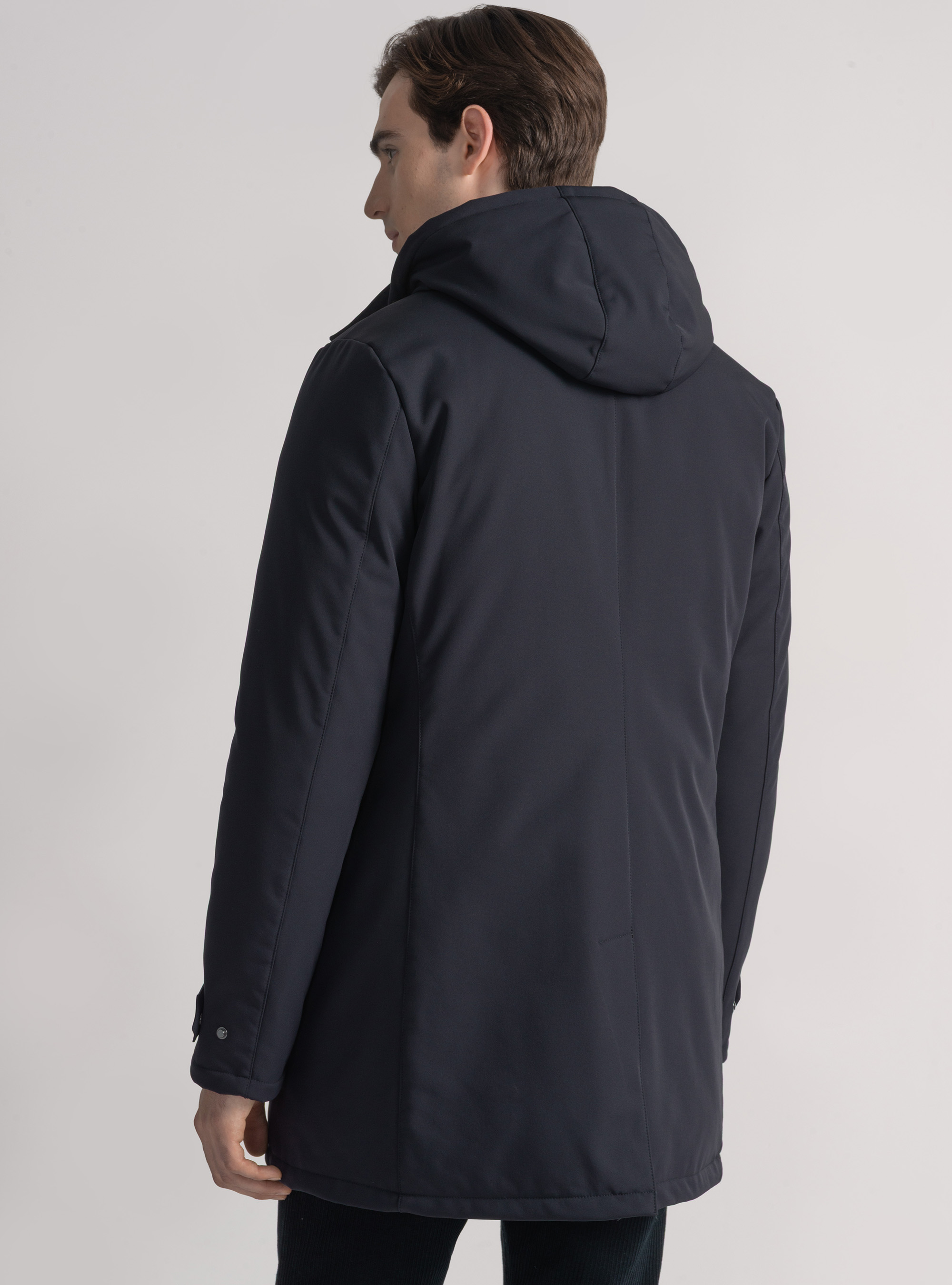 Parka tecnico con cappuccio, BLU NAVY