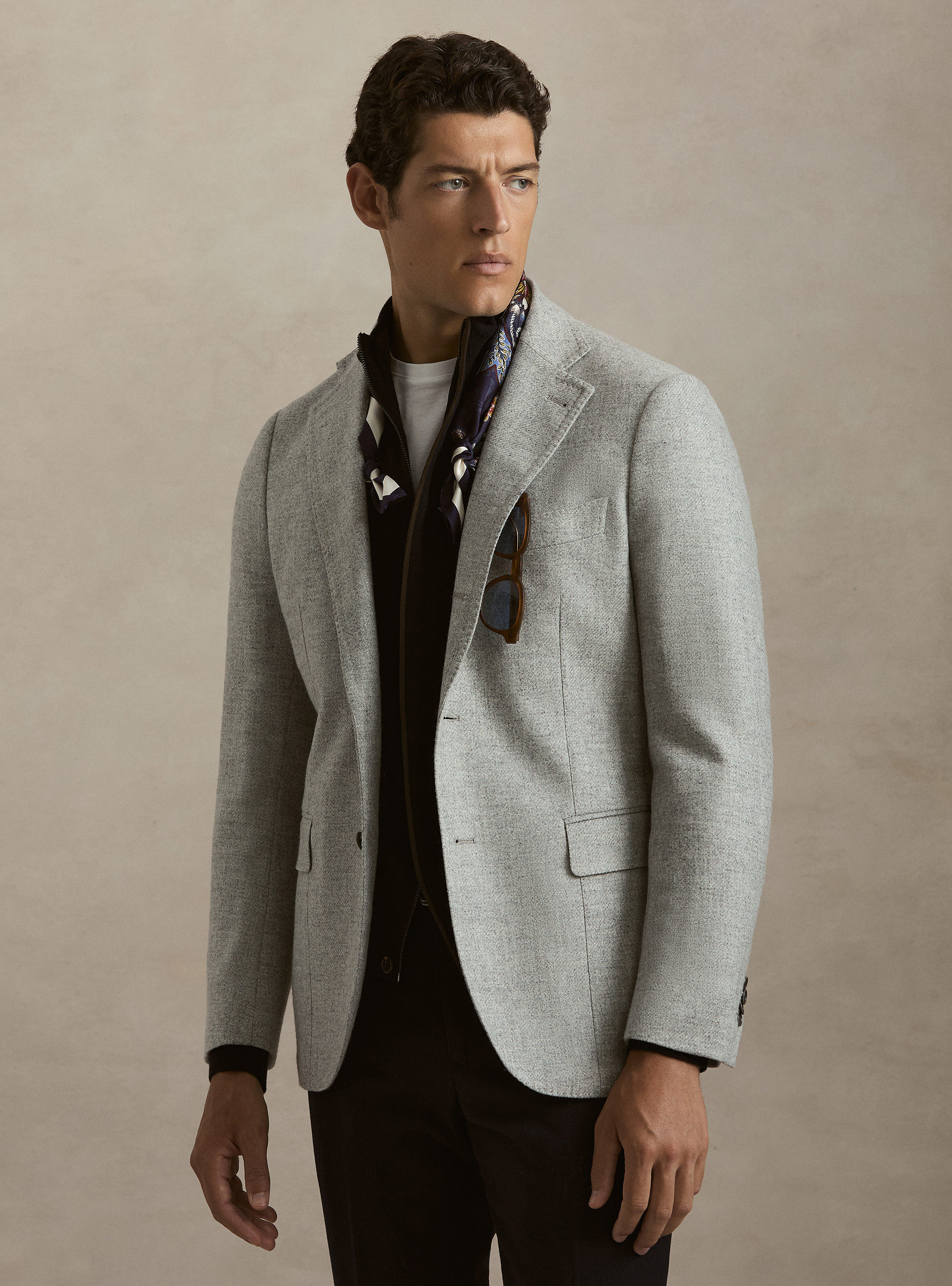 Giacca in lana cashmere Lanificio di Pray, GRIGIO CHIARO MELANGE