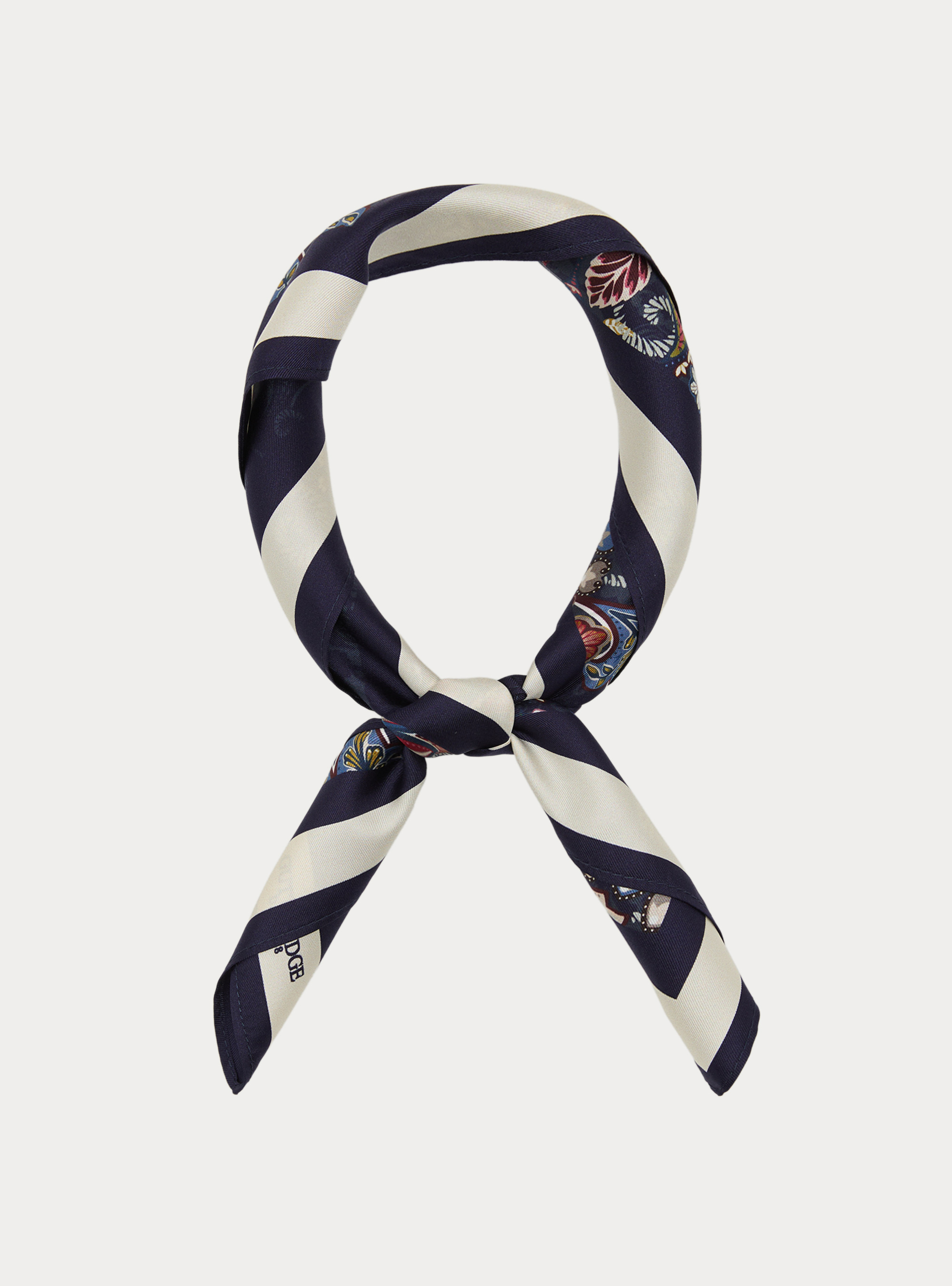 Foulard in seta stampa floreale, BLU NAVY