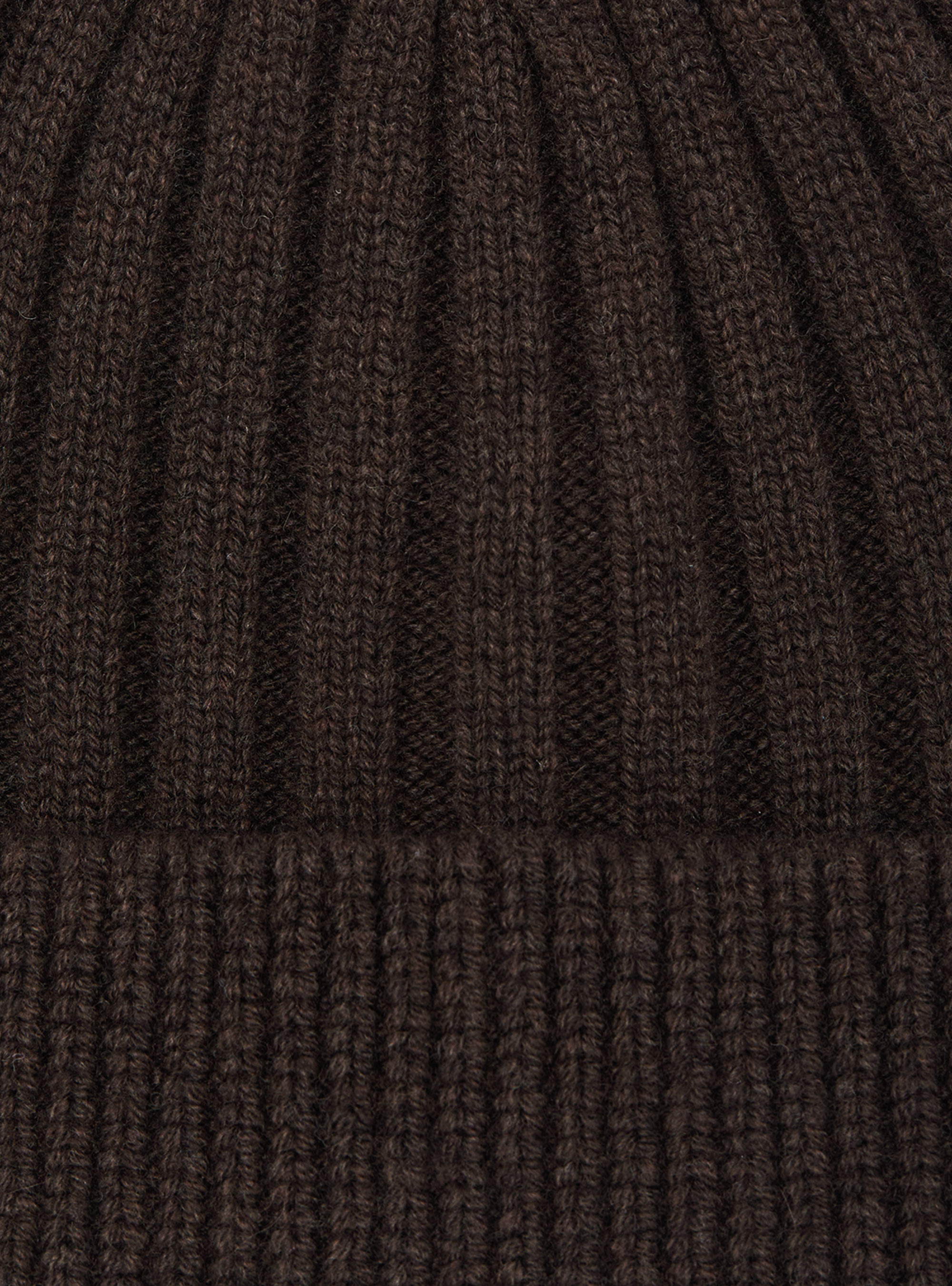 Cappello a costa inglese in misto cashmere, MARRONE