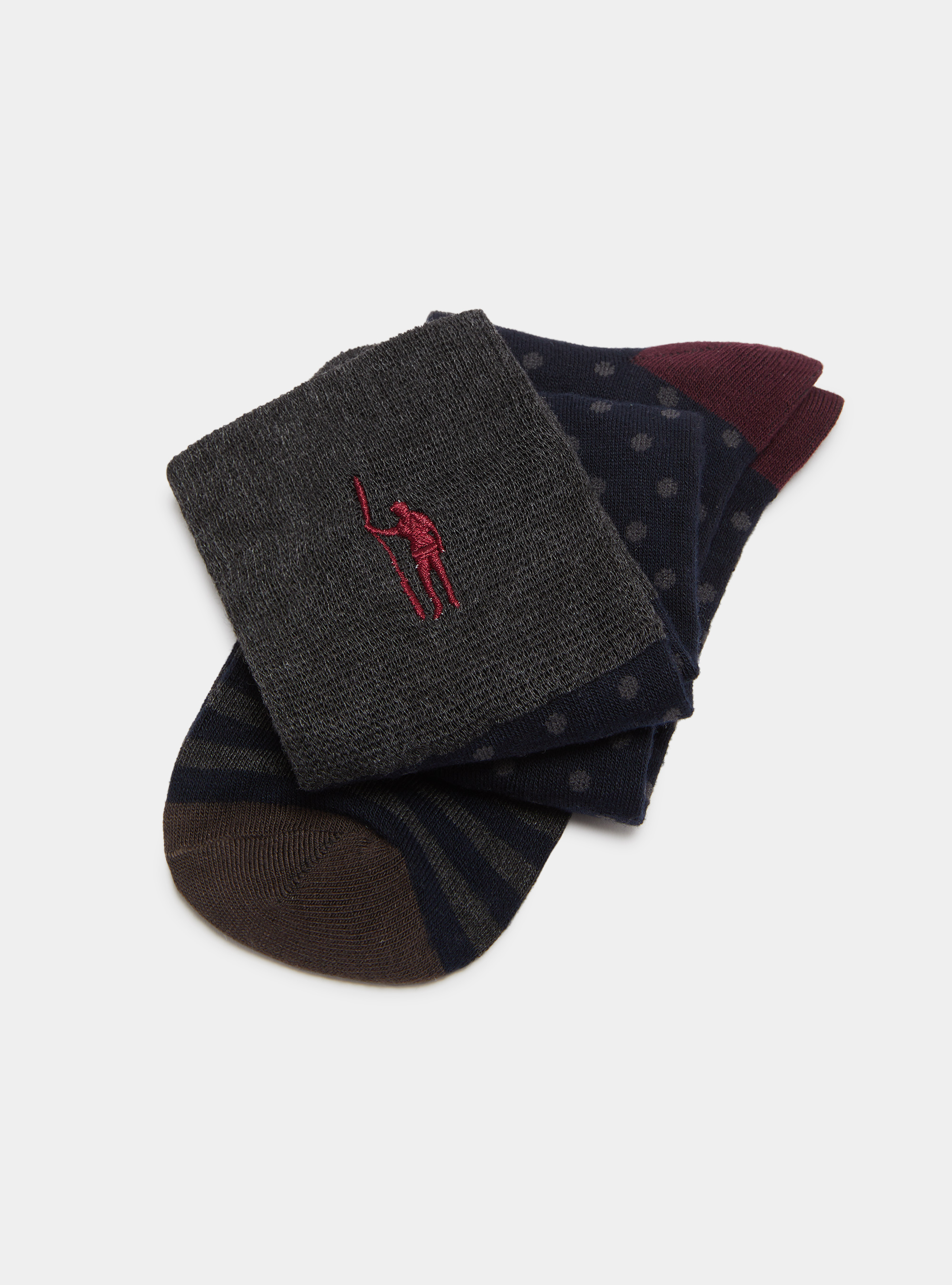 Calze lunghe a pois e righe, BLU NAVY