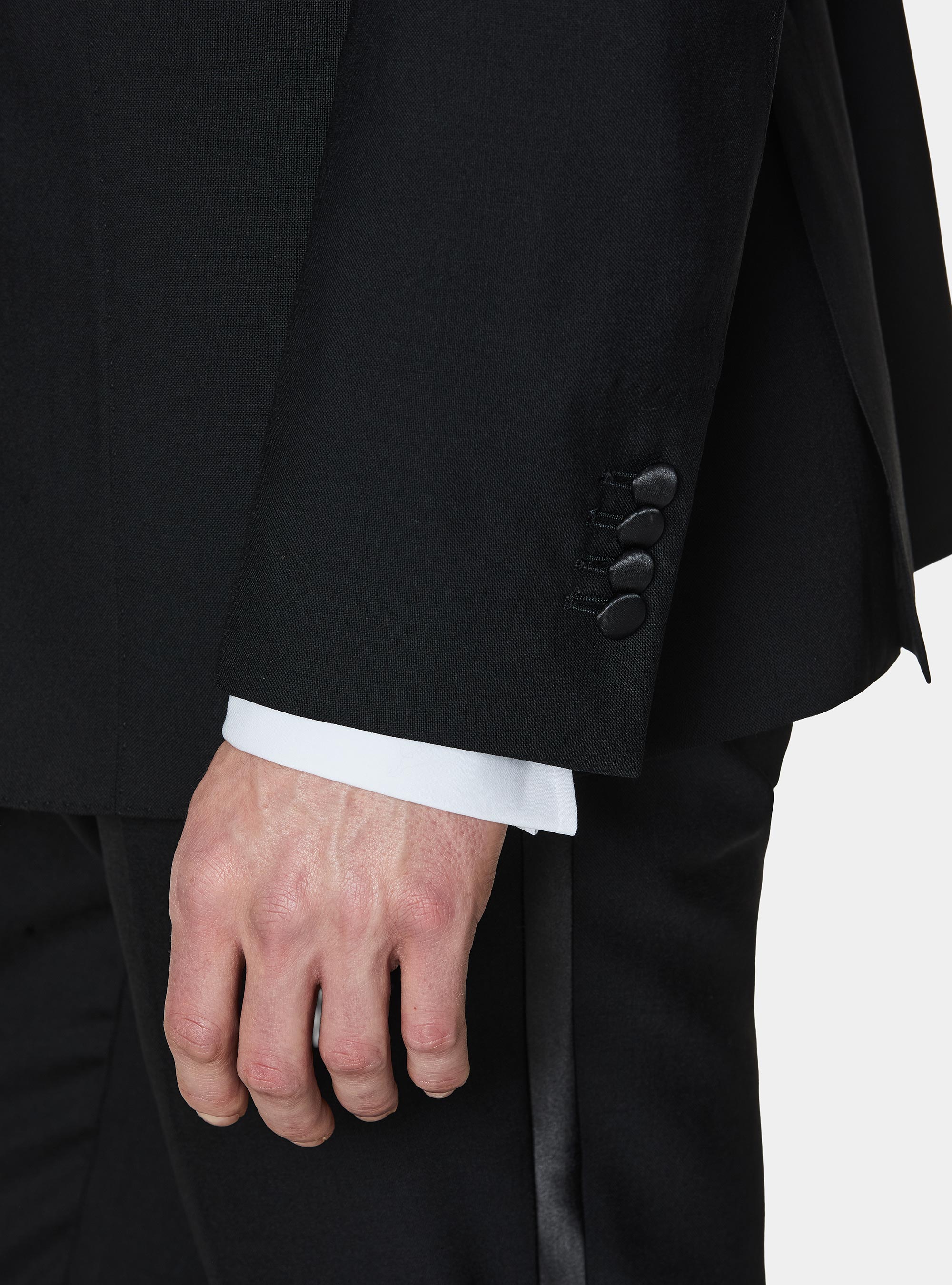 Giacca abito smoking in lana Vitale Barberis Canonico, NERO