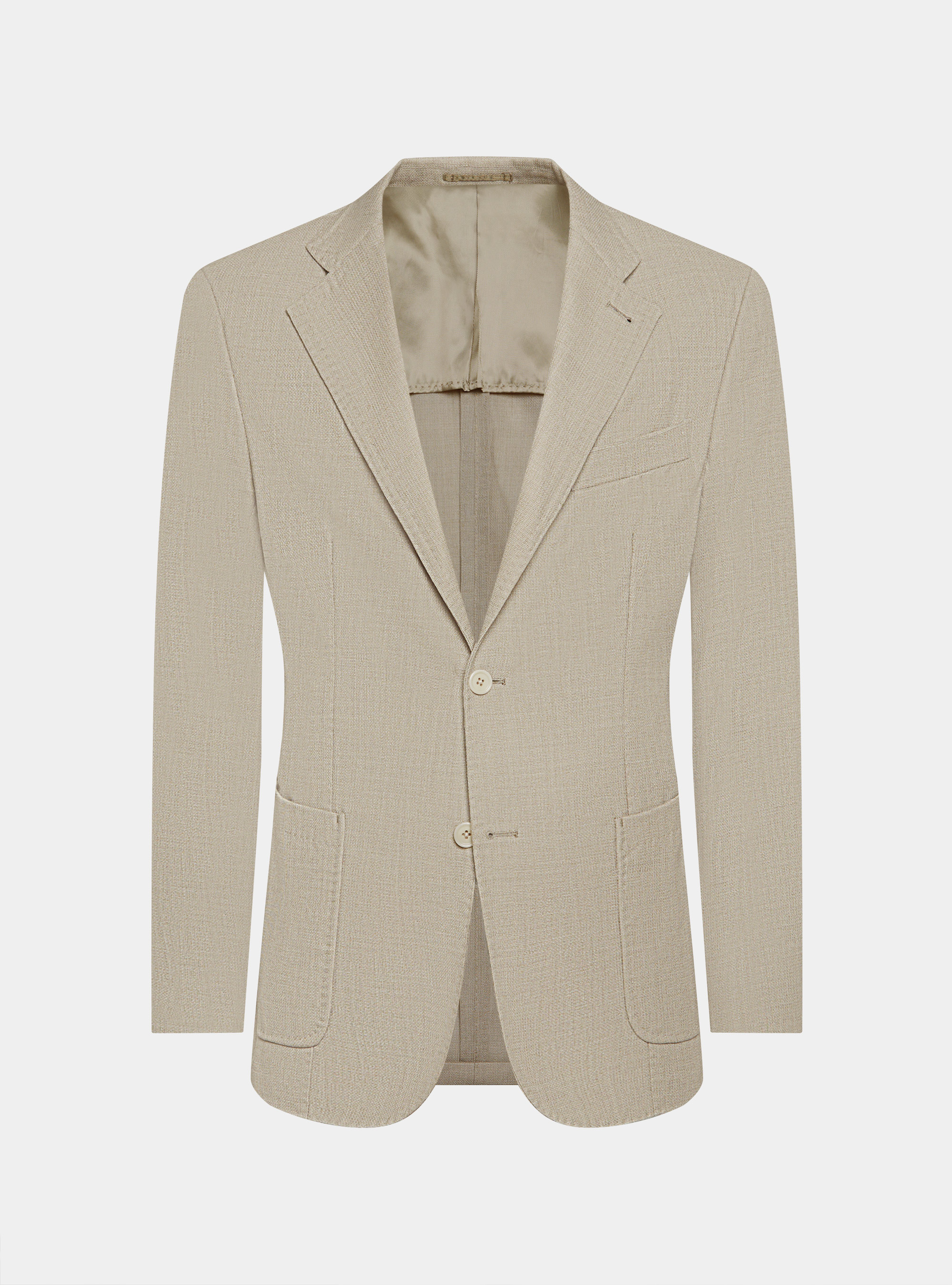 Giacca in pura lana micro texture, ECRU