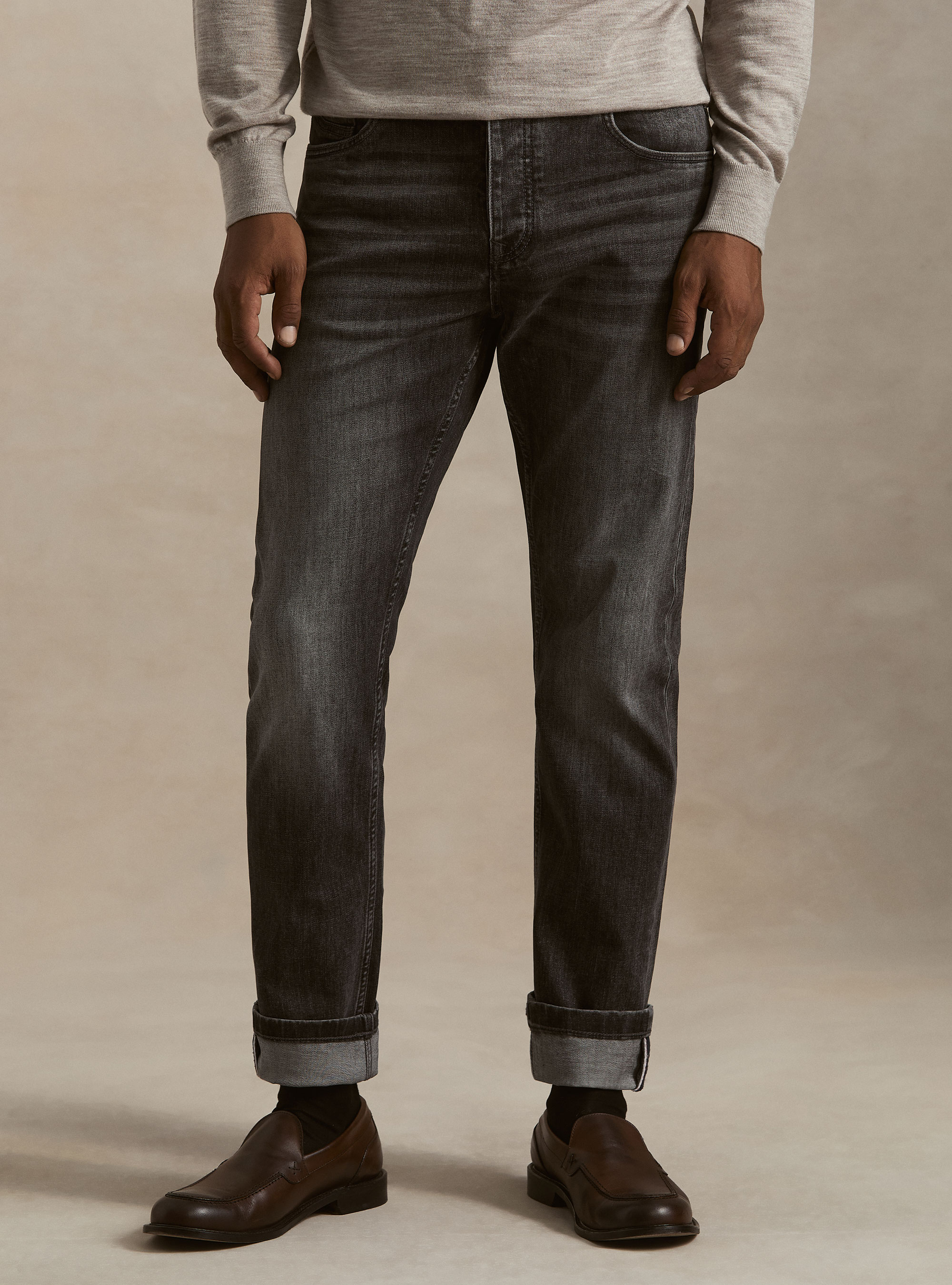 Denim in cotone stretch, NERO