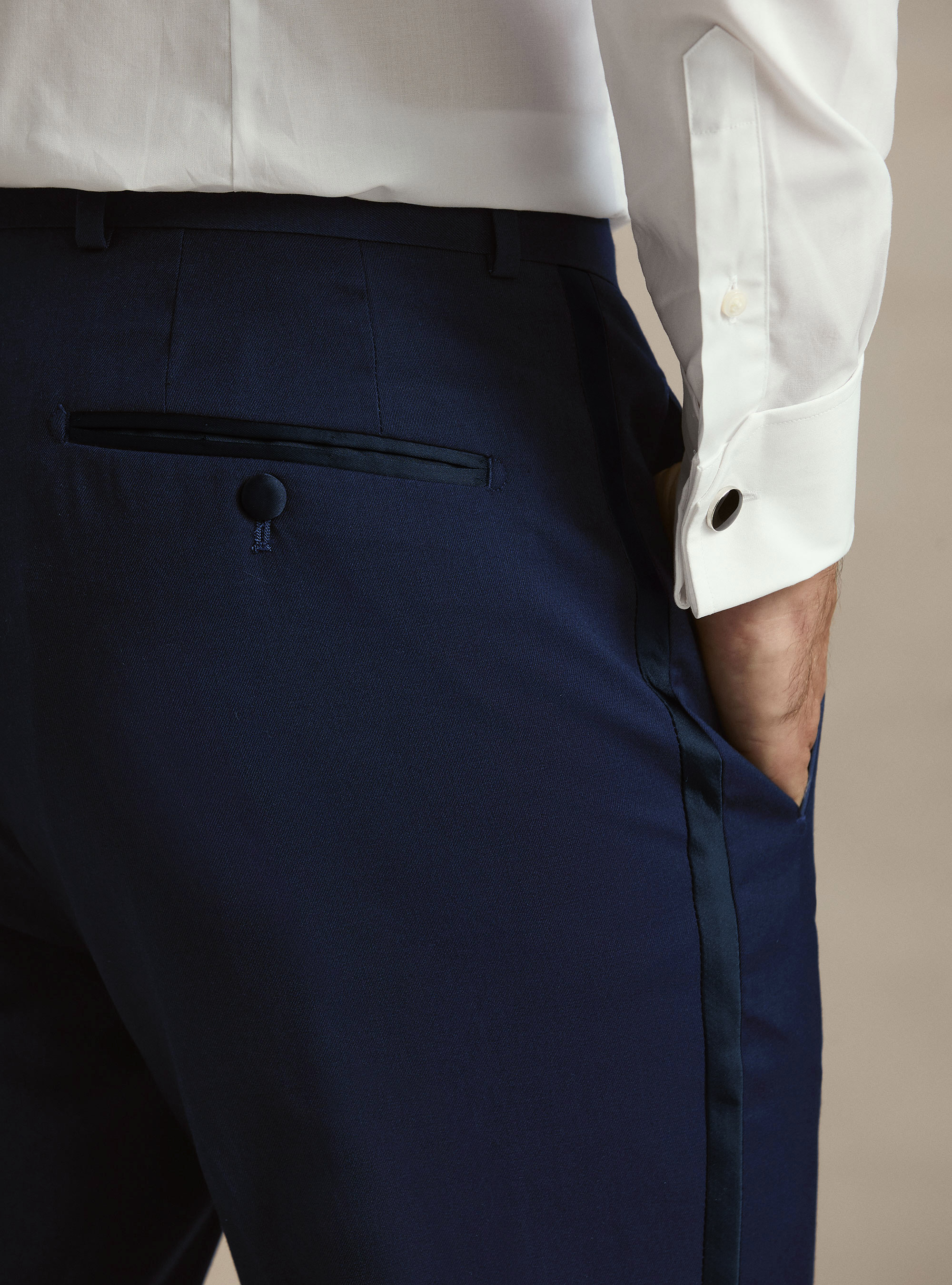 Pantaloni per abito smoking blu basalto, BASALTO