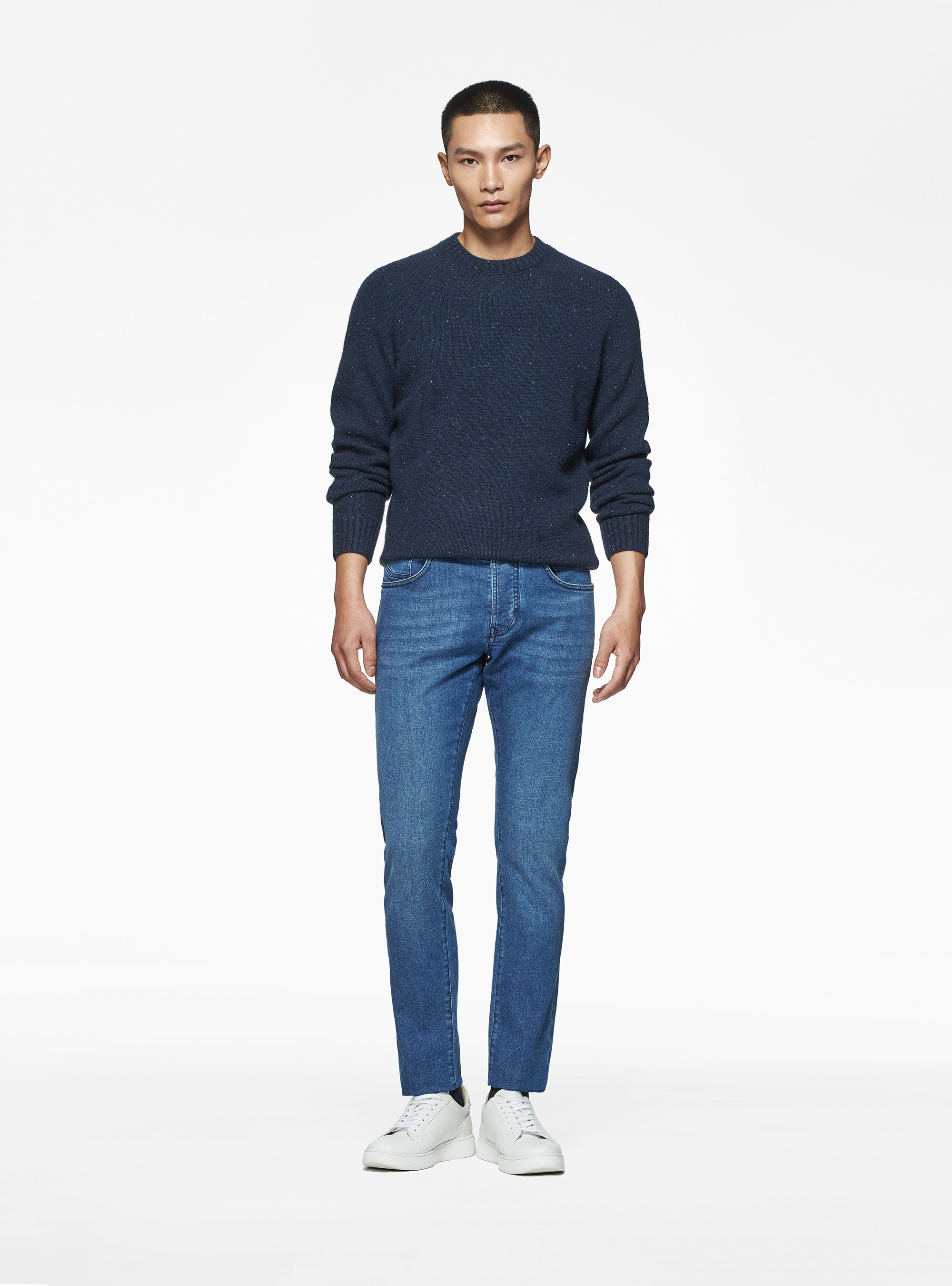 Jeans tinto in filo, BLU