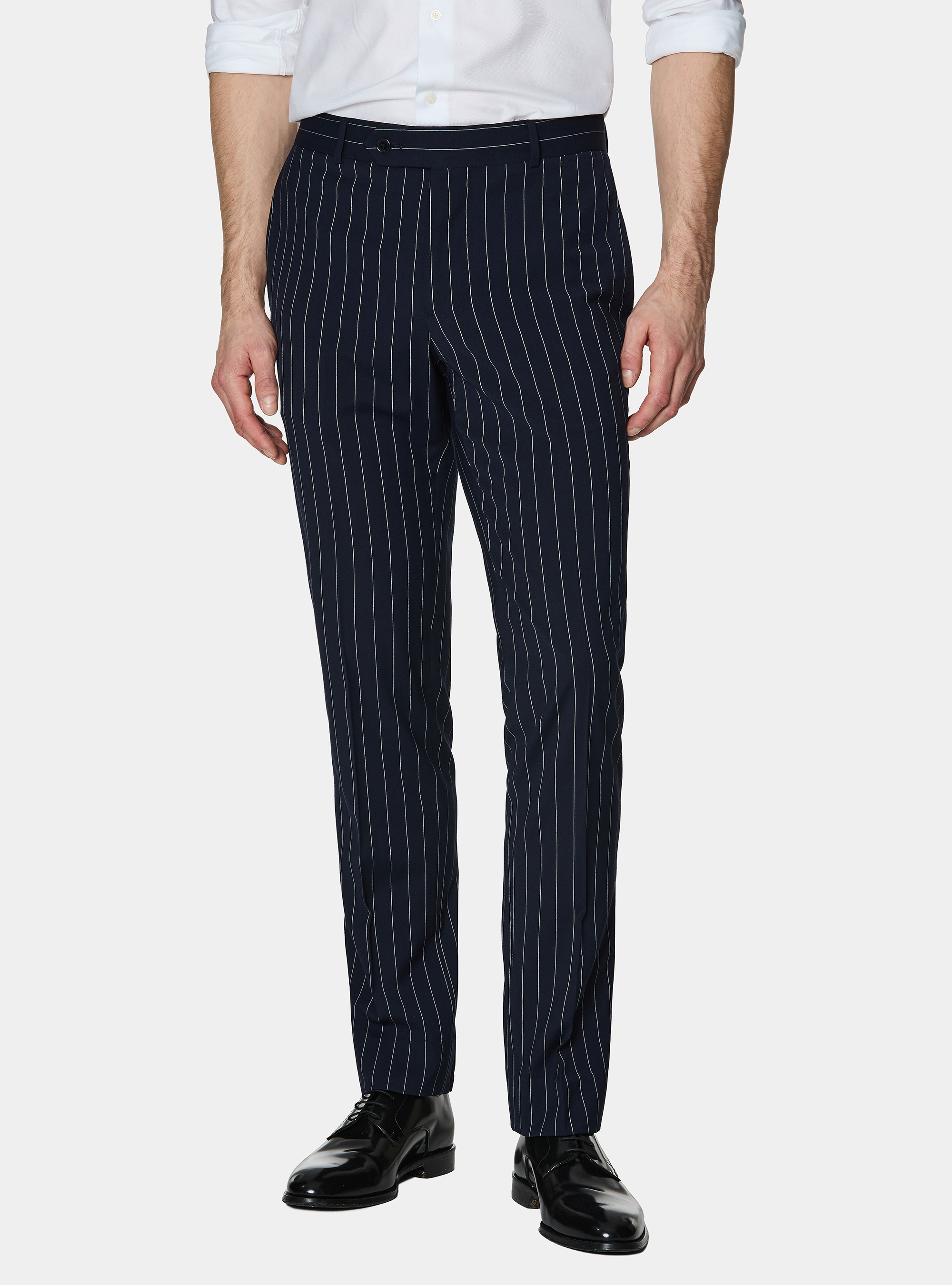 Pantaloni abito gessato, BLU NAVY