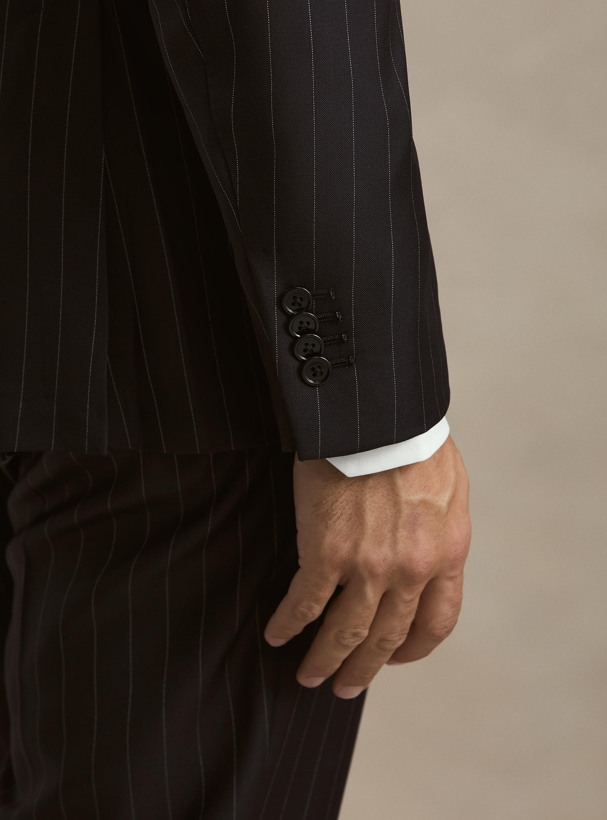 Giacca abito gessato in pura lana Vitale Barberis Canonico, BLU NAVY