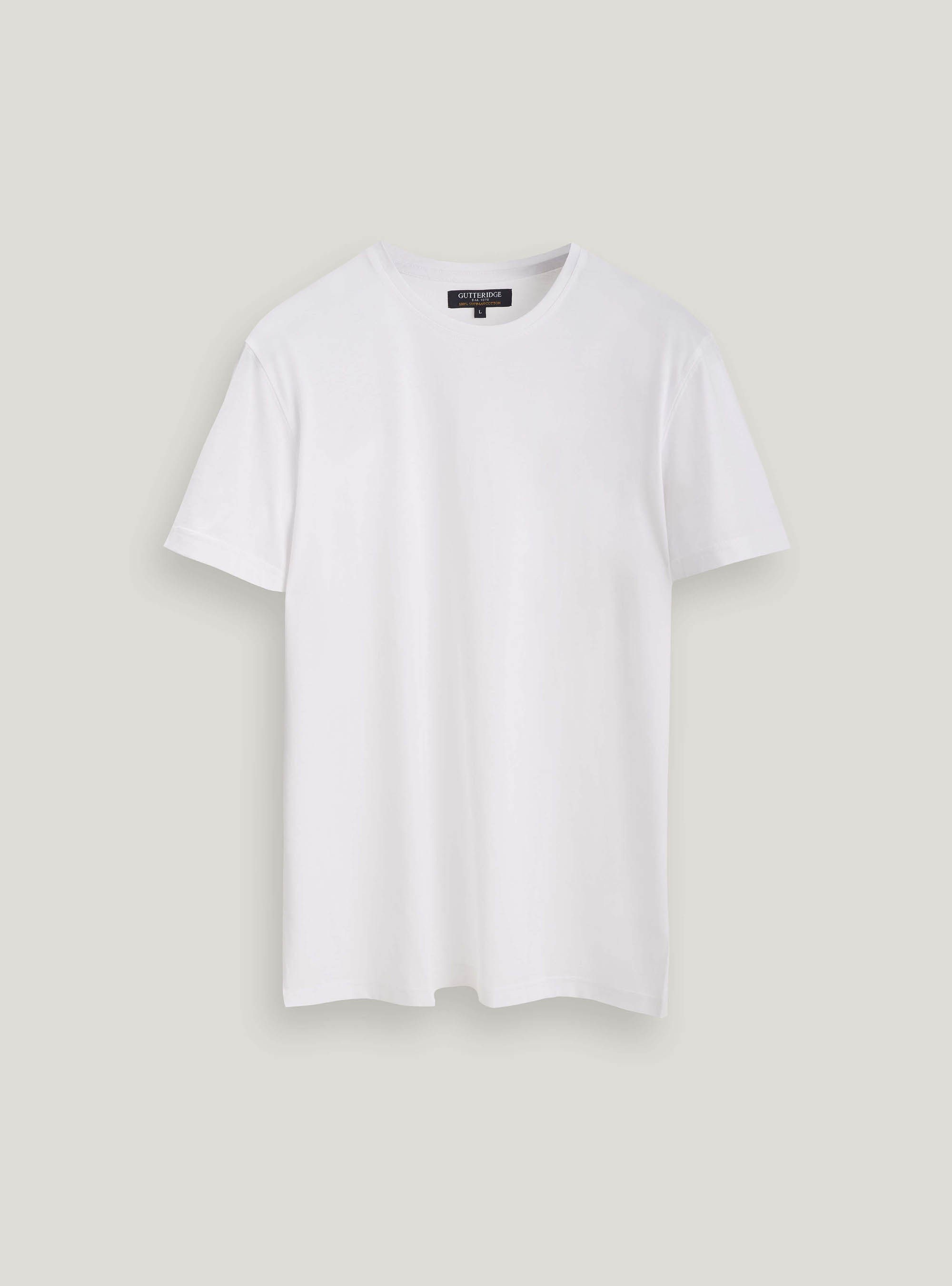 Tshirt mezza manica in jersey di cotone supima, BIANCO