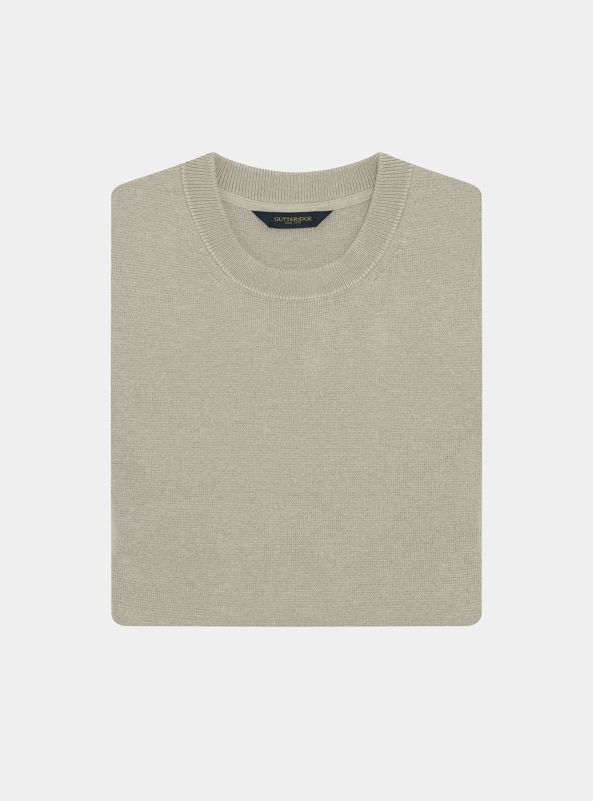 Maglia girocollo in misto cotone, SABBIA