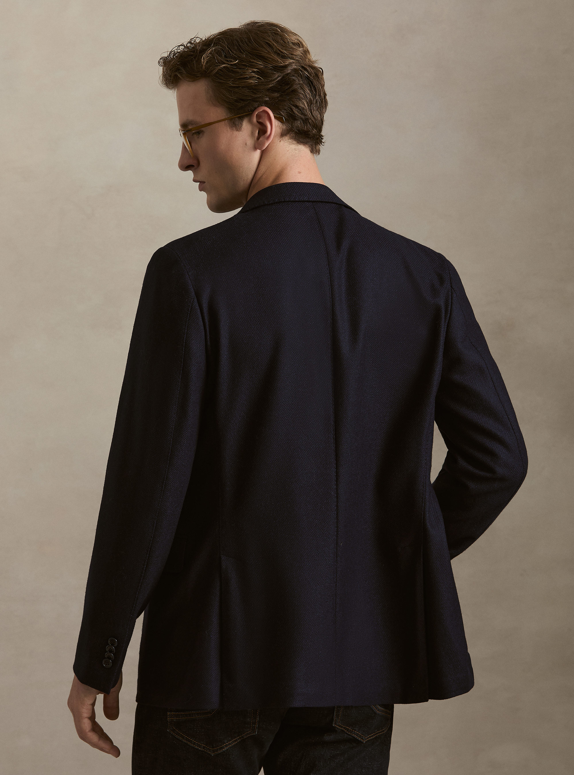 Giacca in lana cashmere Lanificio di Pray, BLU NAVY