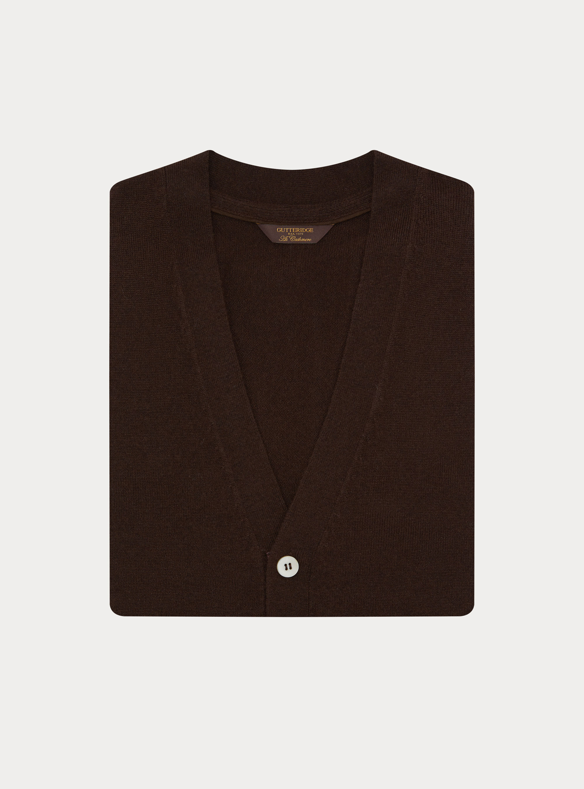Gilet in maglia in lambswool e cashmere, MARRONE