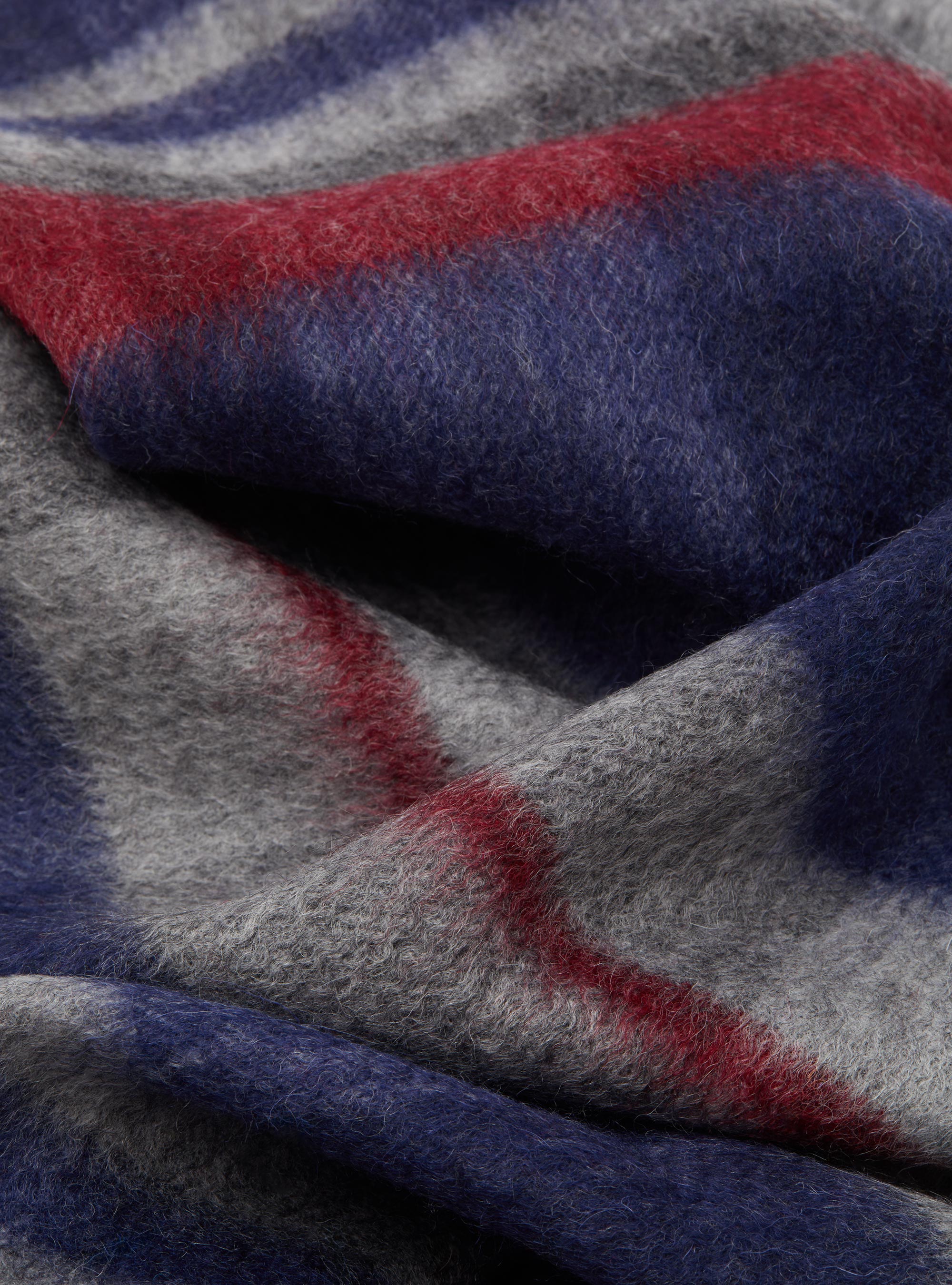 Sciarpa a quadri in lana e cashmere, BLU NAVY