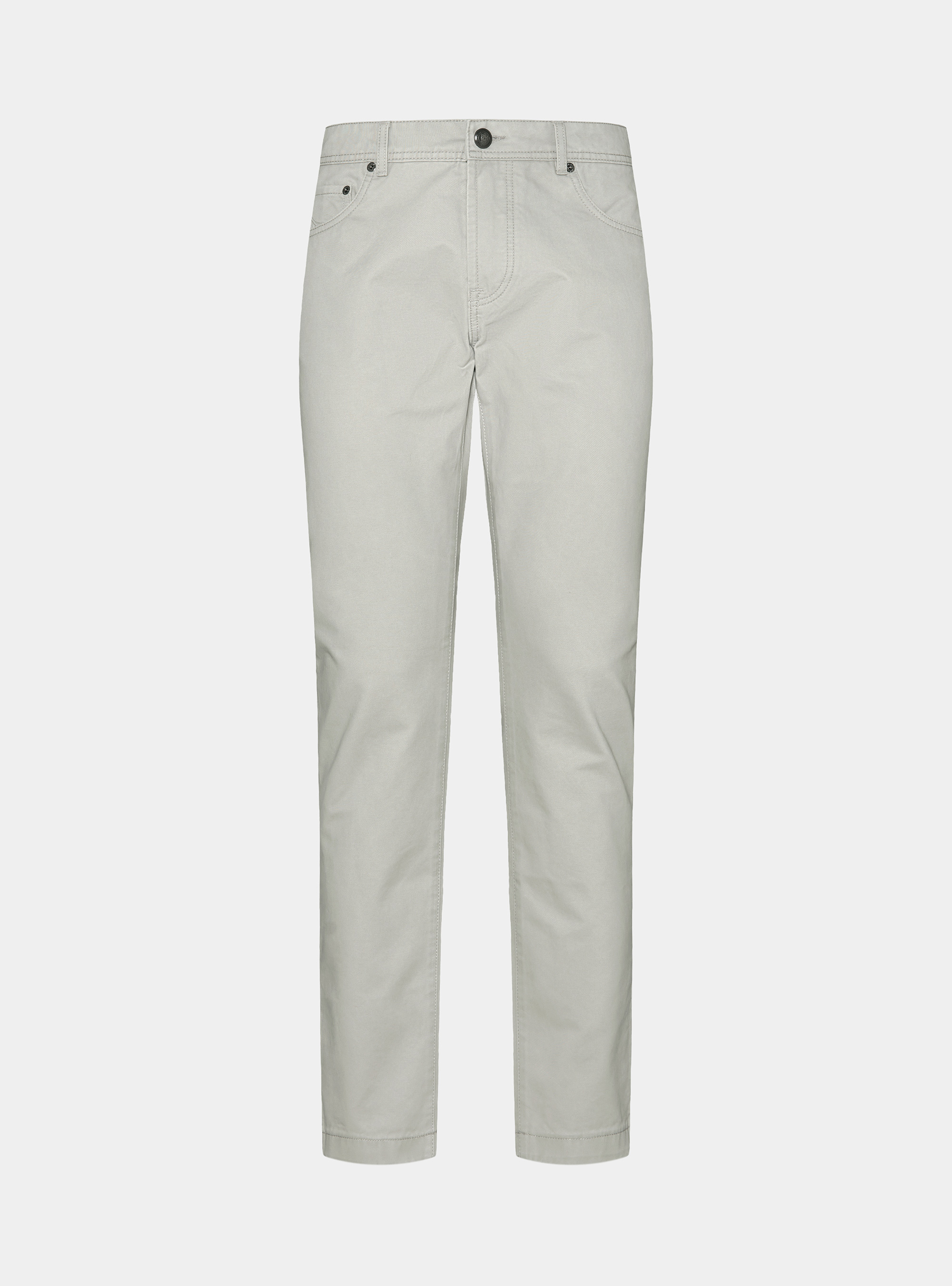 Pantaloni slim fit in twill di cotone, ECRU