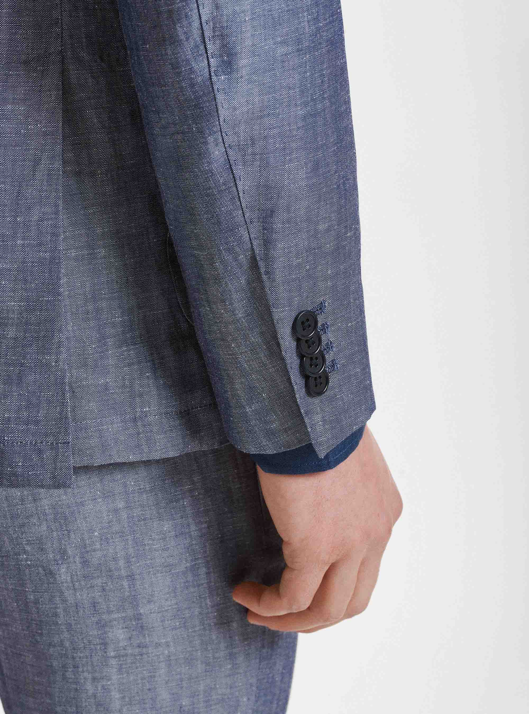 Giacca per abito in lana e lino DUEMILAGORI, 0243C DENIM