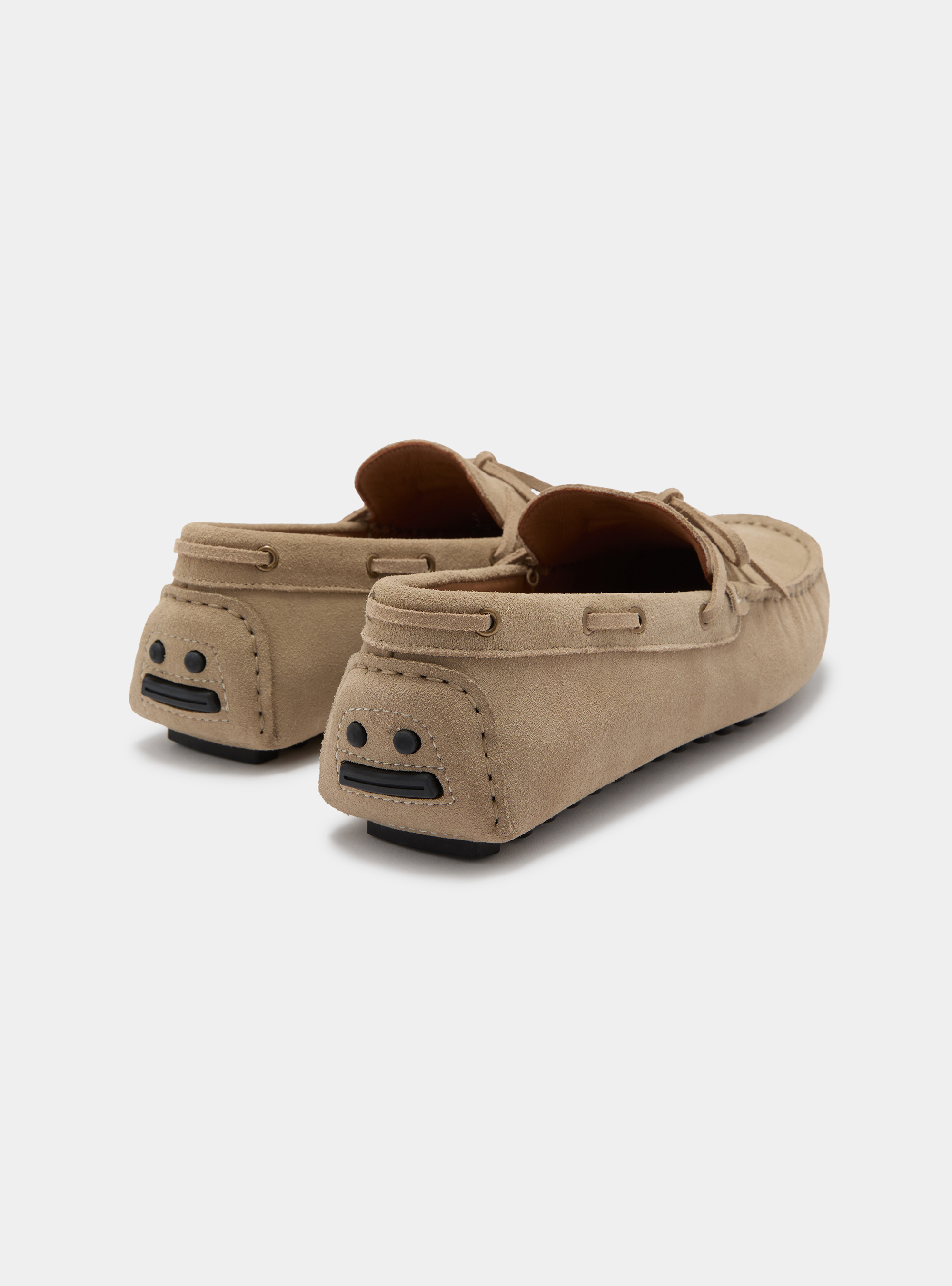 Mocassini da barca in suede, ECRU