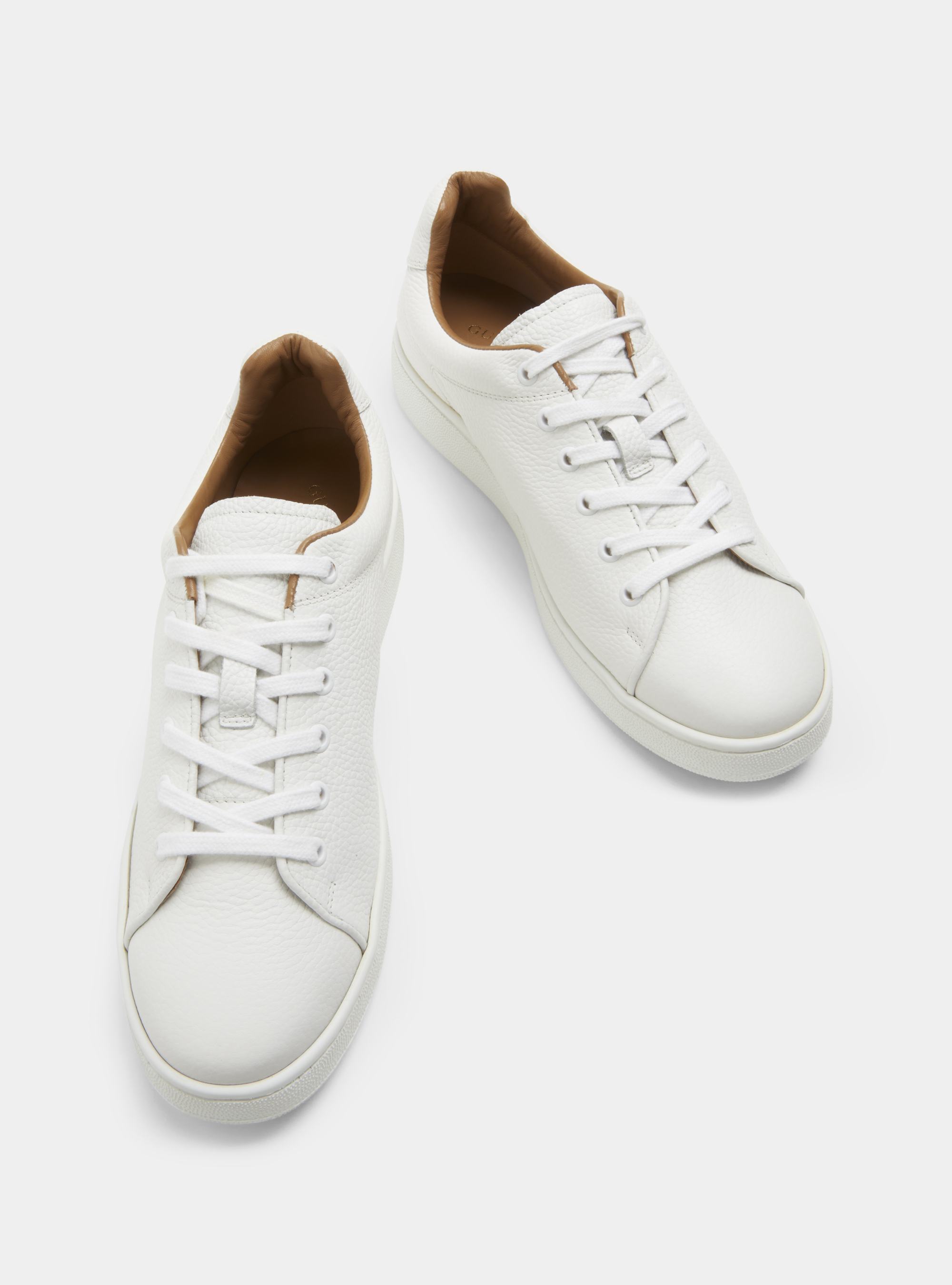 Sneakers in pelle martellata, BIANCO