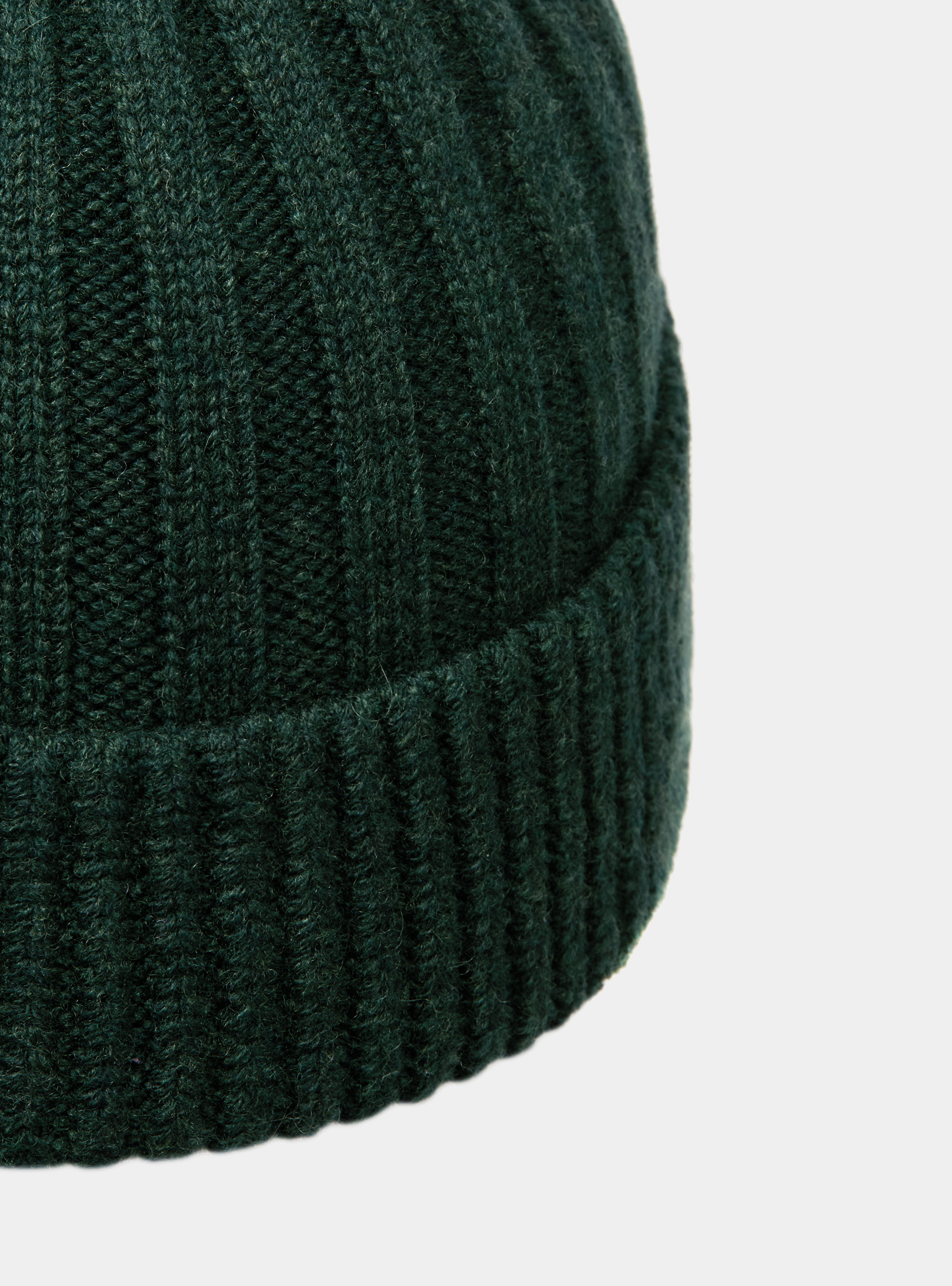 Cappello a costa inglese in misto cashmere, VERDE