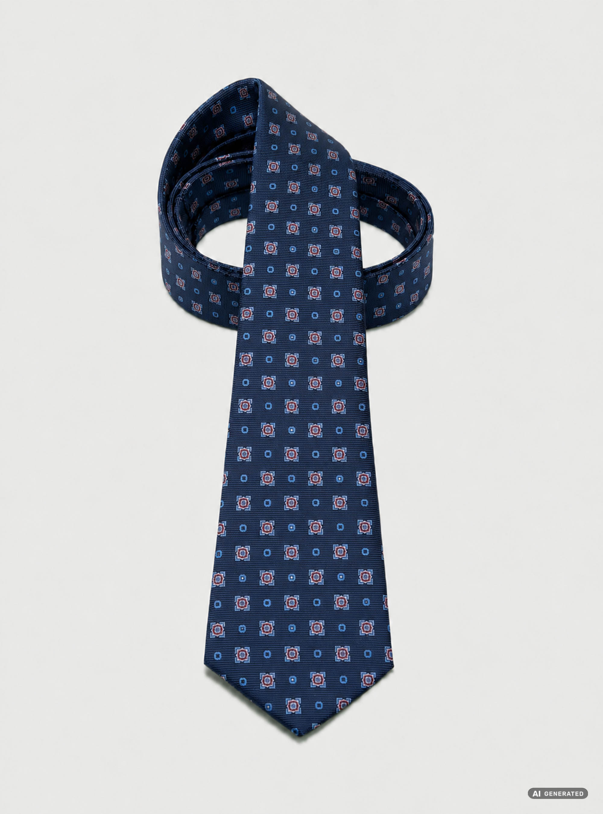 Cravatta in seta jacquard micro fantasia, BLU NAVY