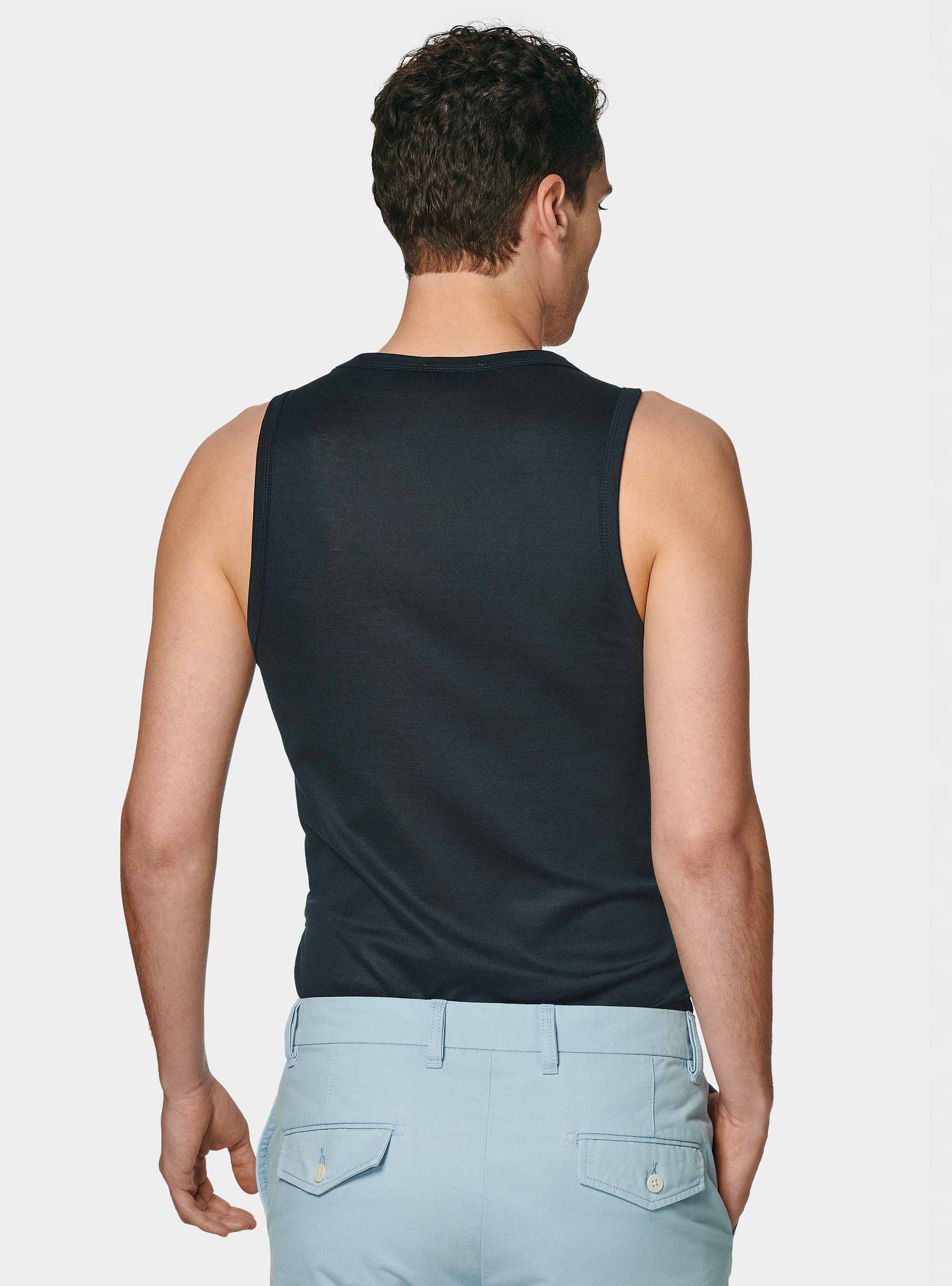 Canotta in cotone filo di Scozia, BLU NAVY