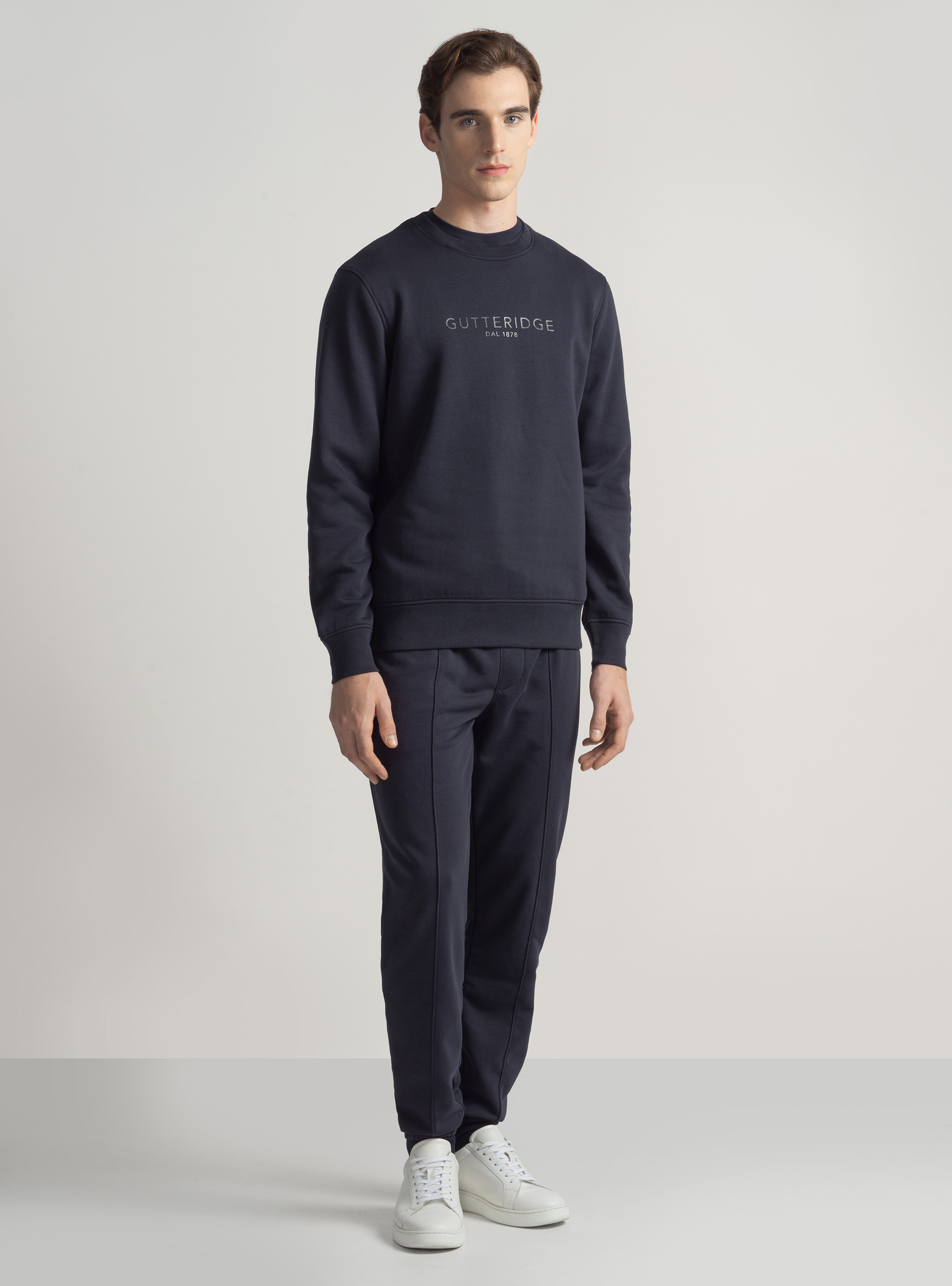 Felpa girocollo con logo GT01, BLU NAVY
