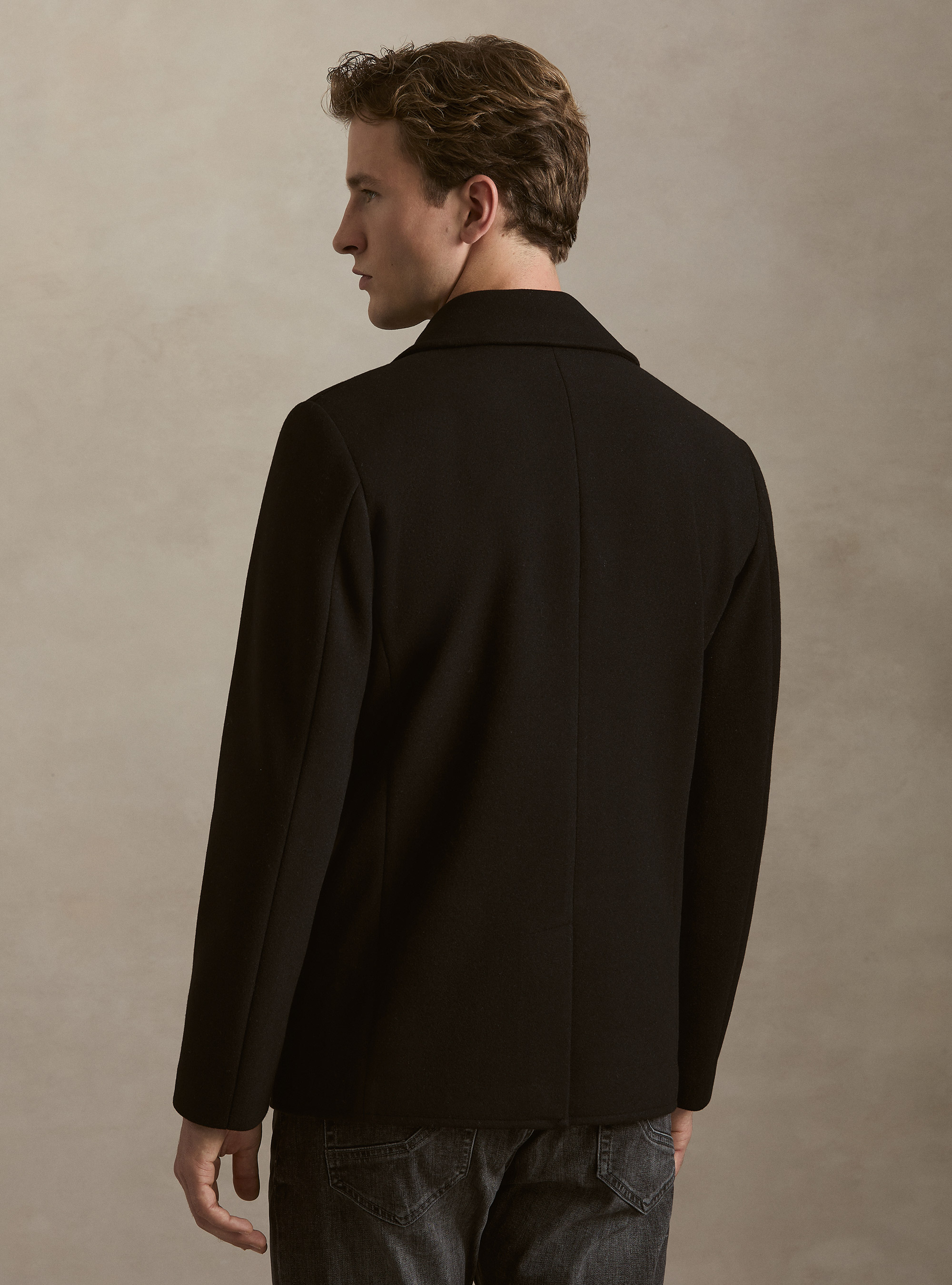 Peacoat tinta unita, NERO