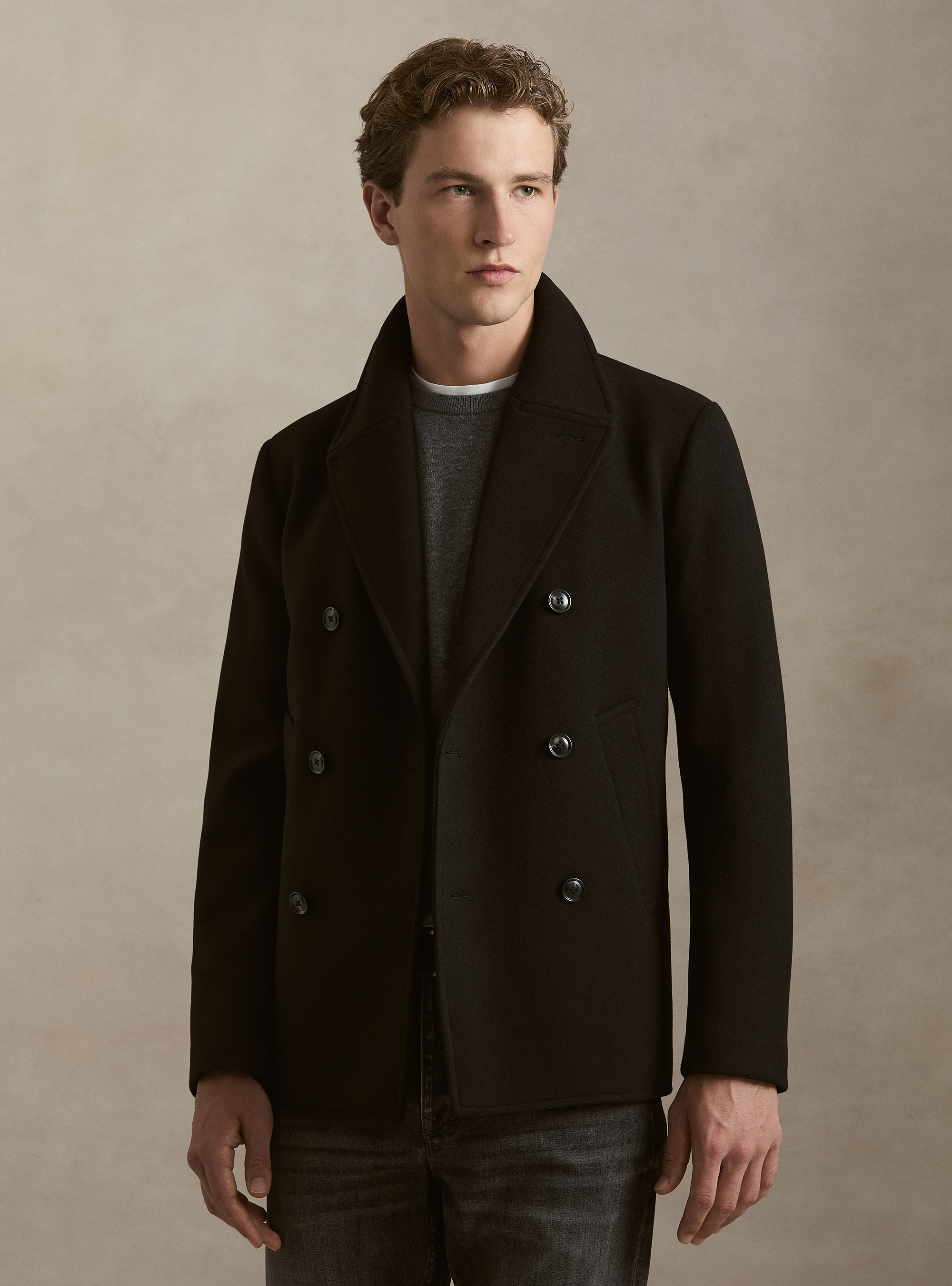 Peacoat tinta unita, NERO