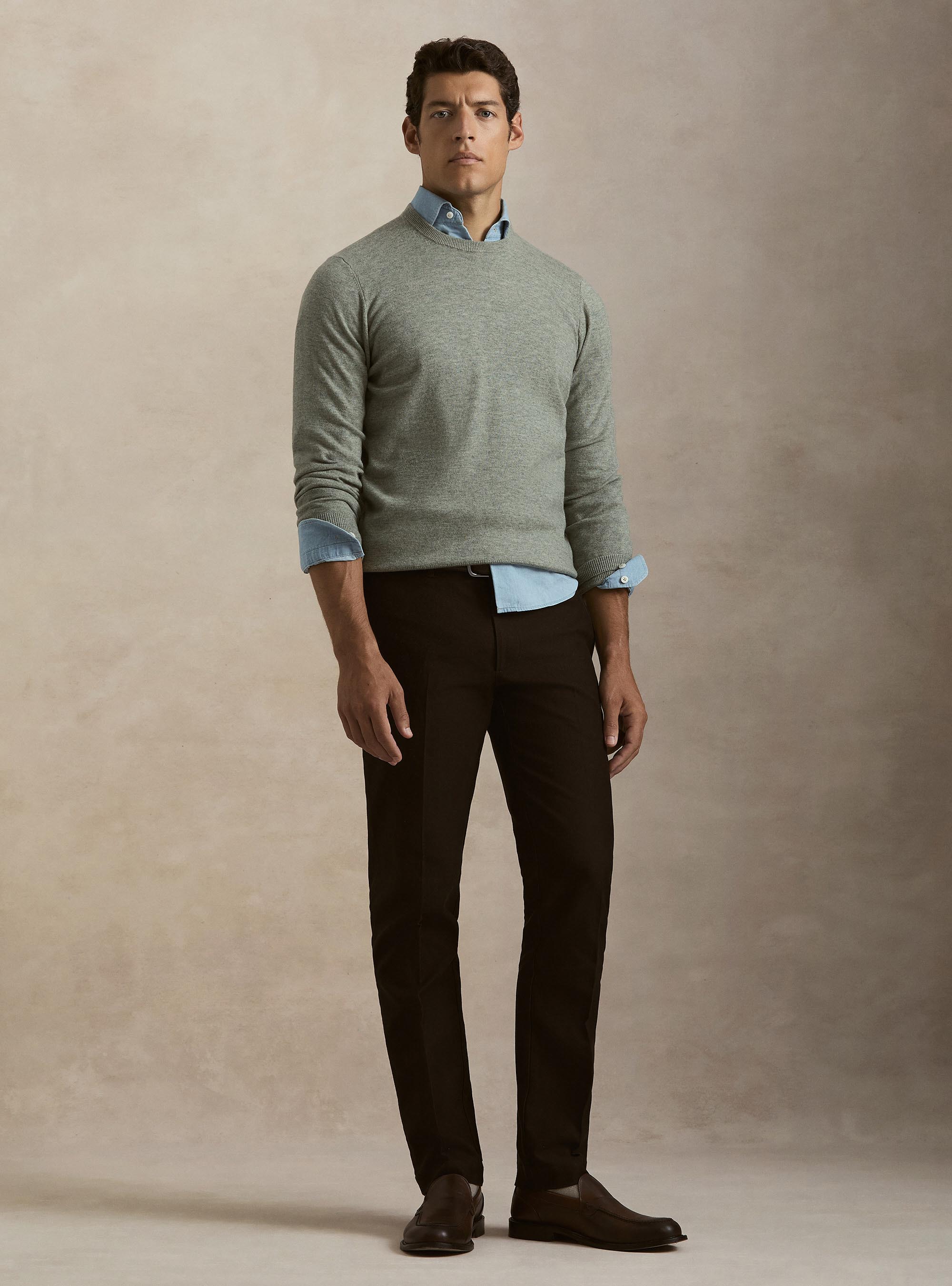 Girocollo in maglia in lana e cashmere, VERDE GIADA 0655C