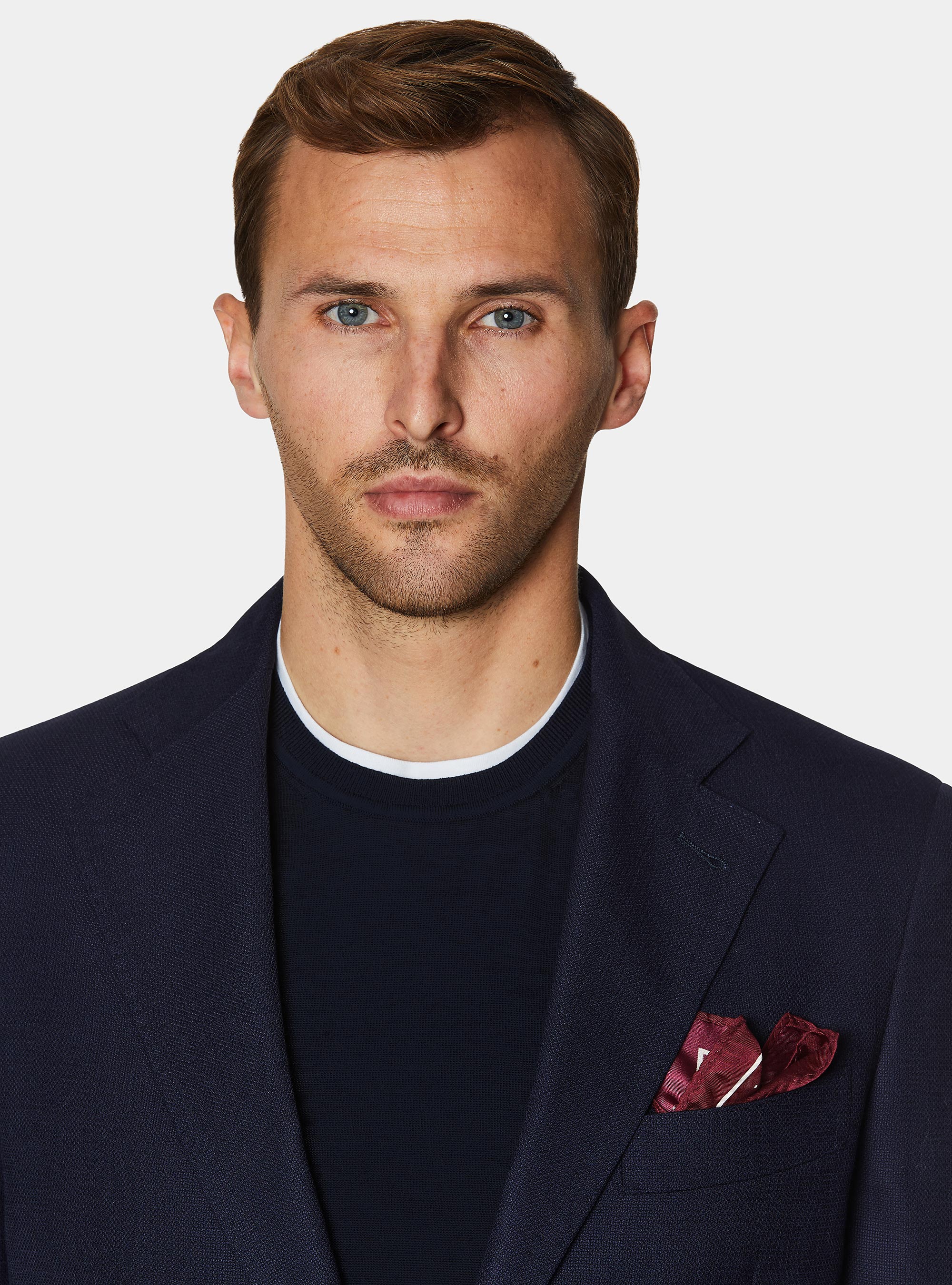 Giacca hopsack in pura lana, BLU NAVY