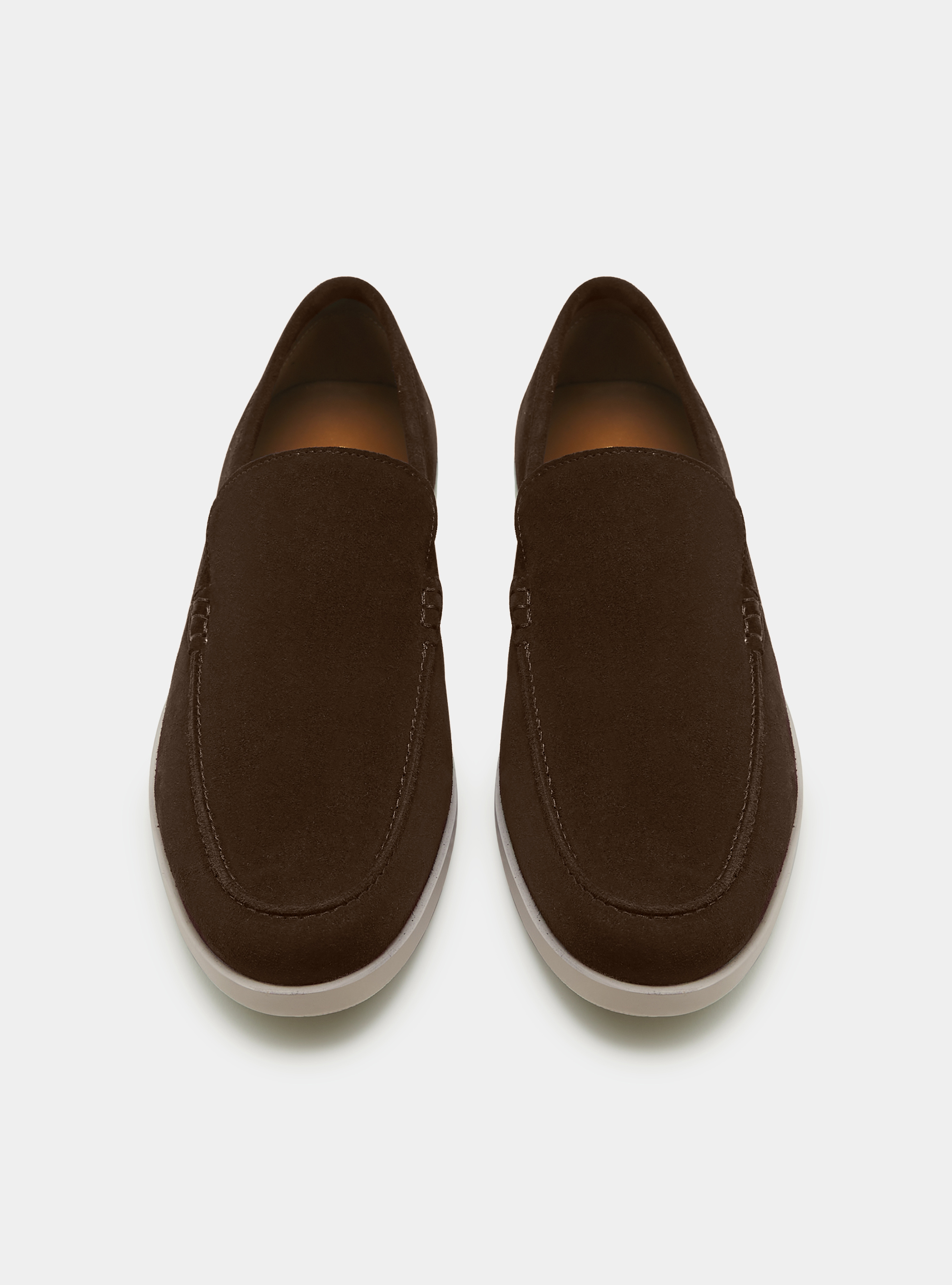 Mocassini in suede, MARRONE