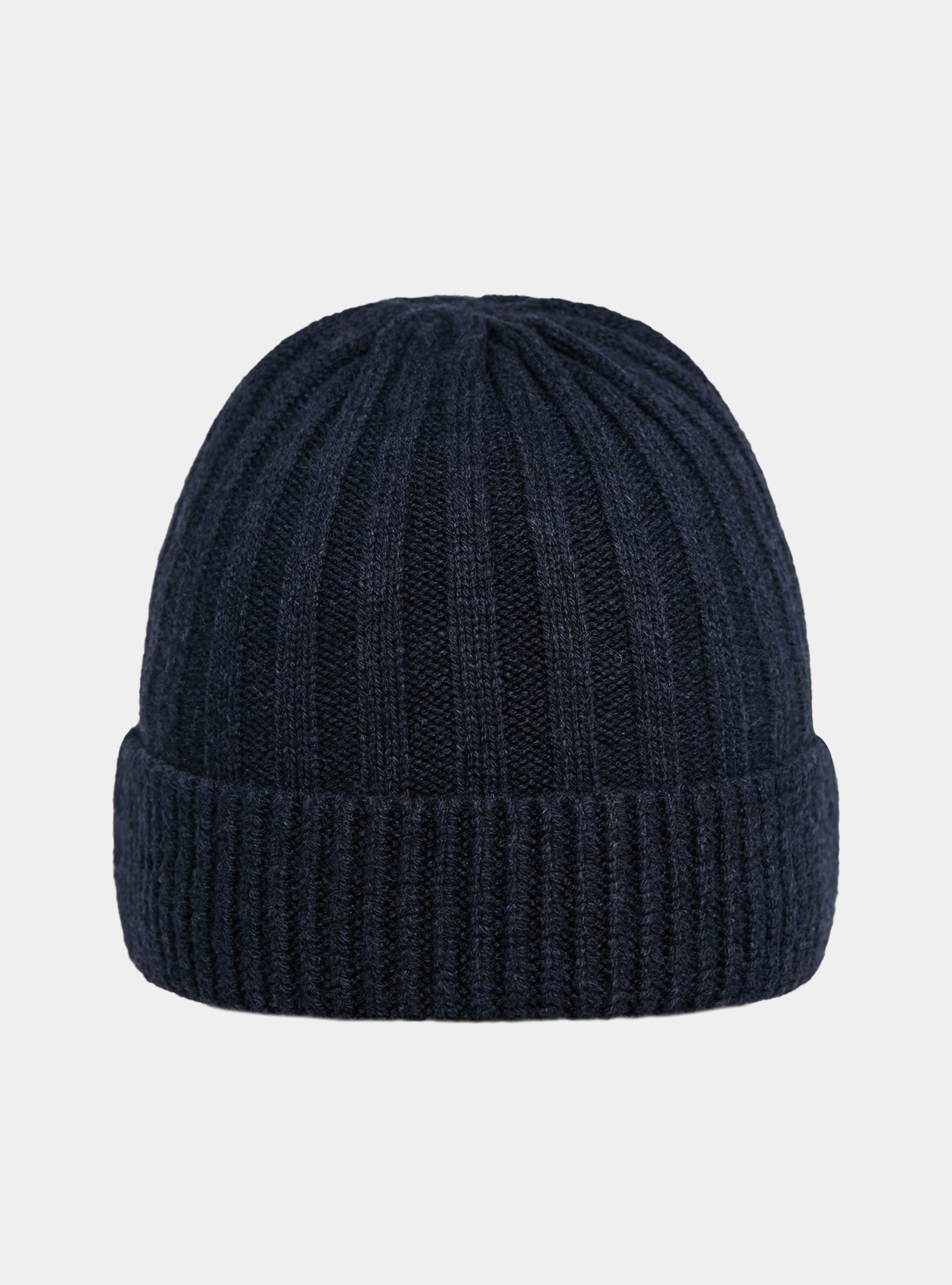 Cappello a costa inglese in misto cashmere, BLU NAVY