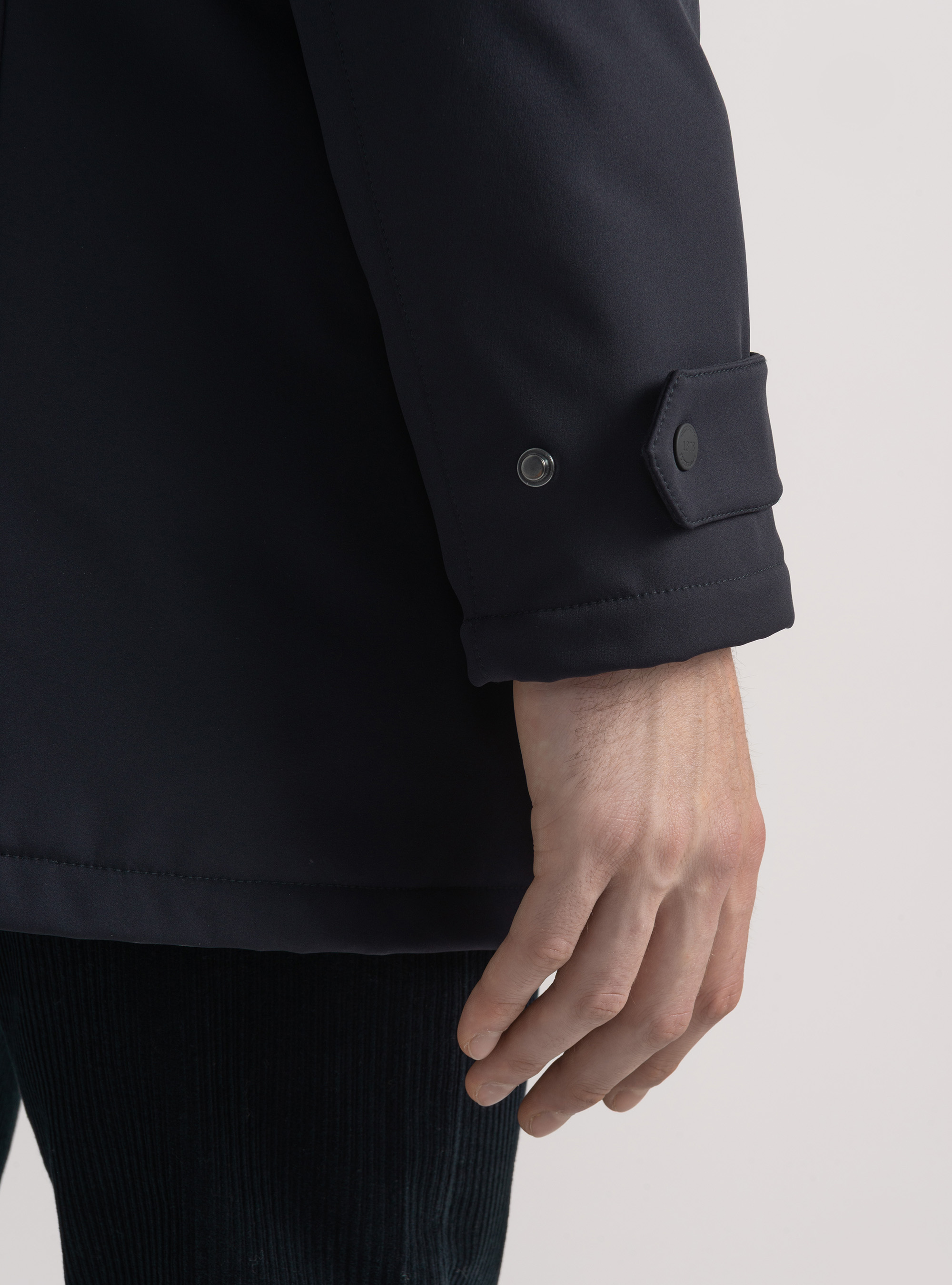 Parka tecnico con cappuccio, BLU NAVY