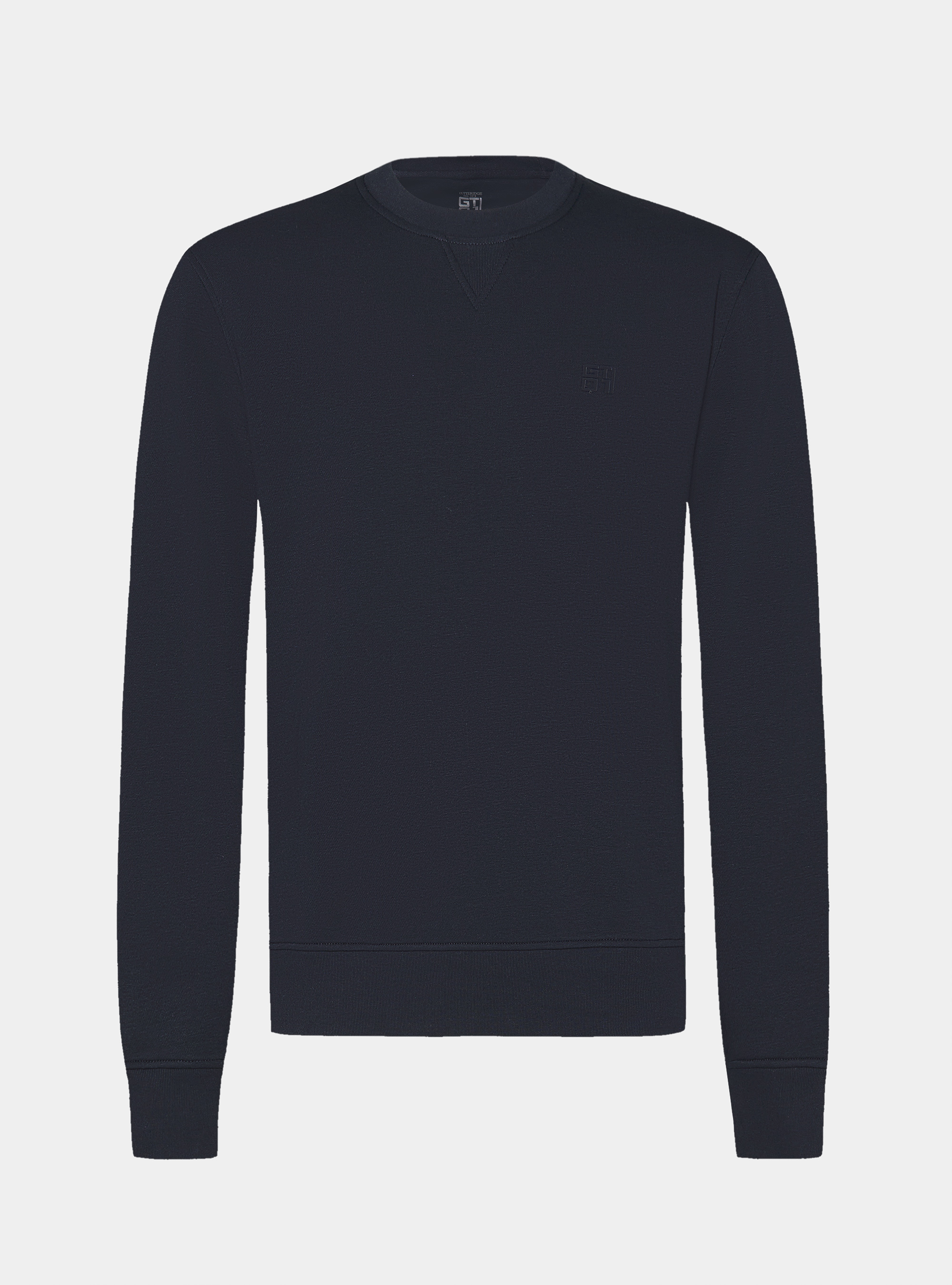 Felpa girocollo con logo gommato GT01, BLU NAVY