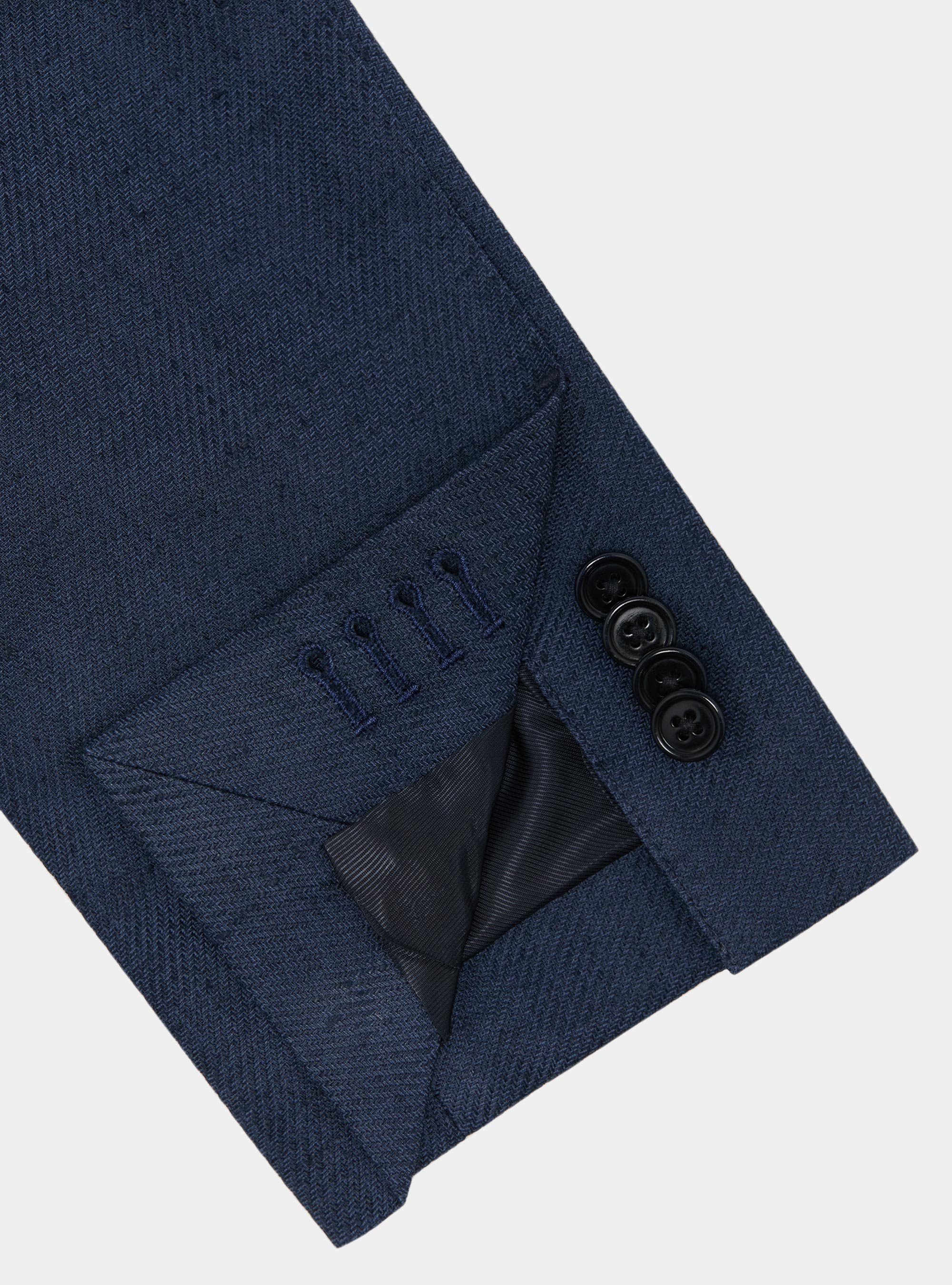 Giacca in misto lino e cotone, BLU NAVY