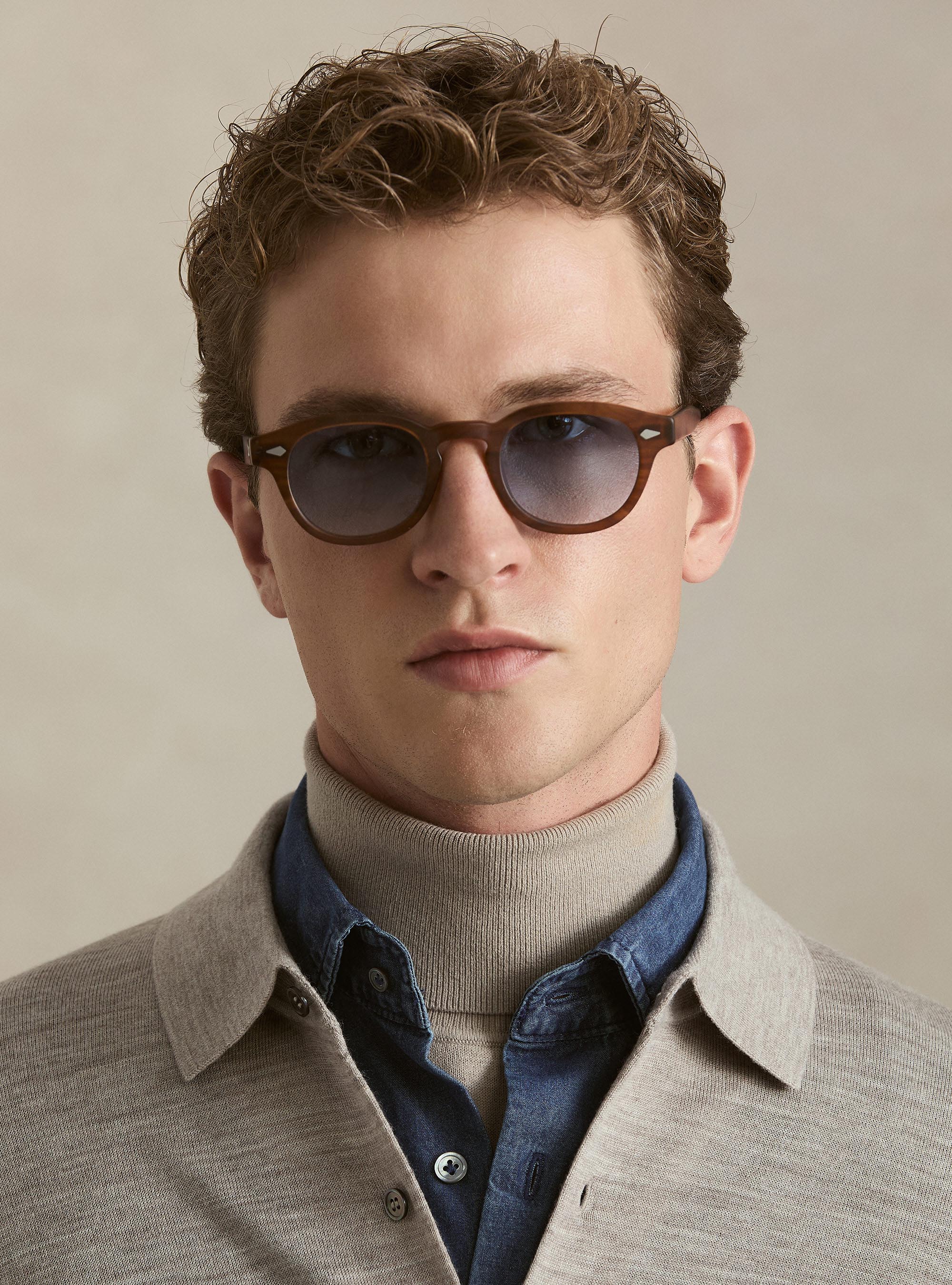 Polo camicia in maglia lana merino extrafine, SABBIA MELANGE 0564C