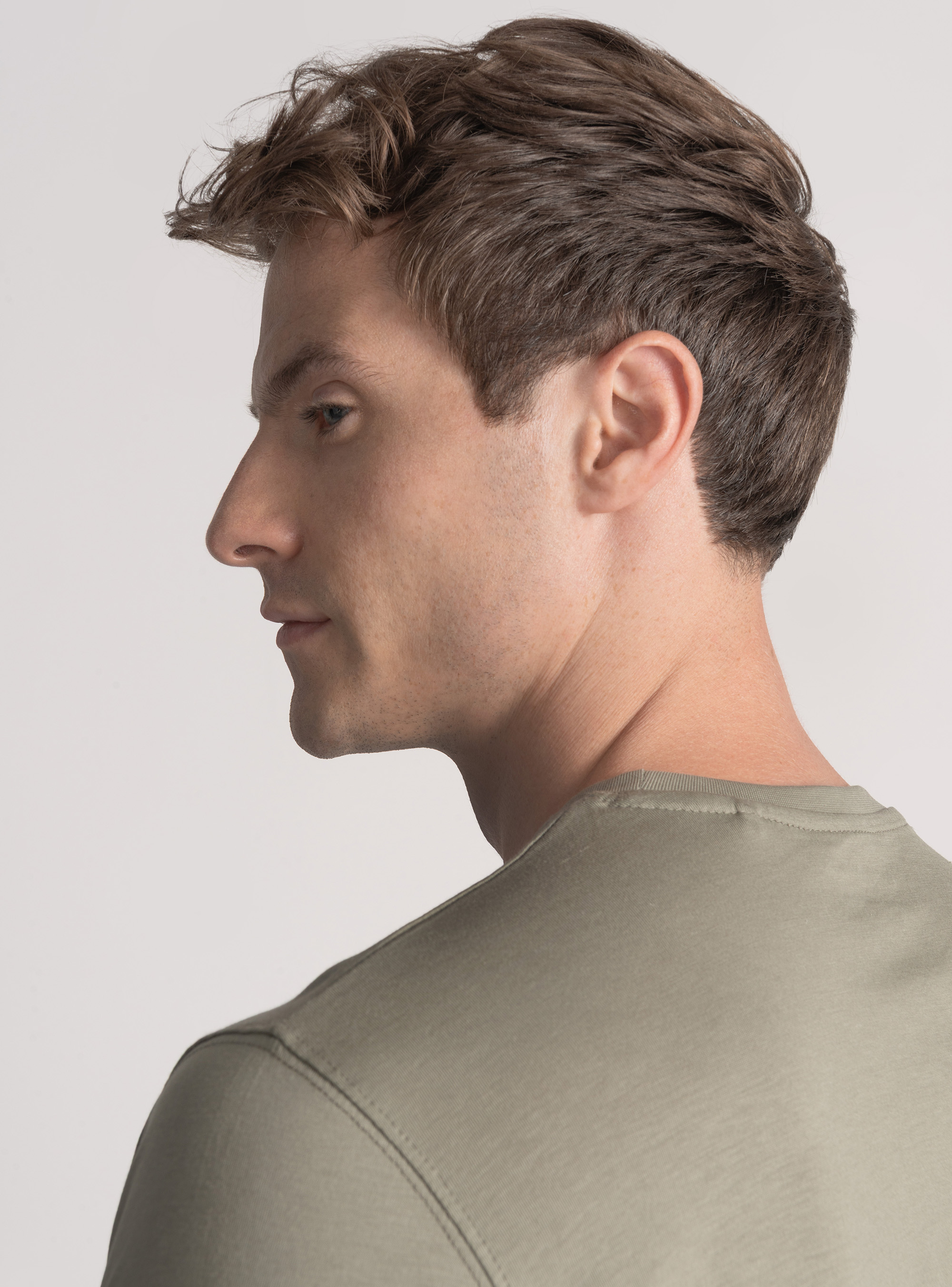 T-shirt mezza manica in cotone Supima, SALVIA 0602C