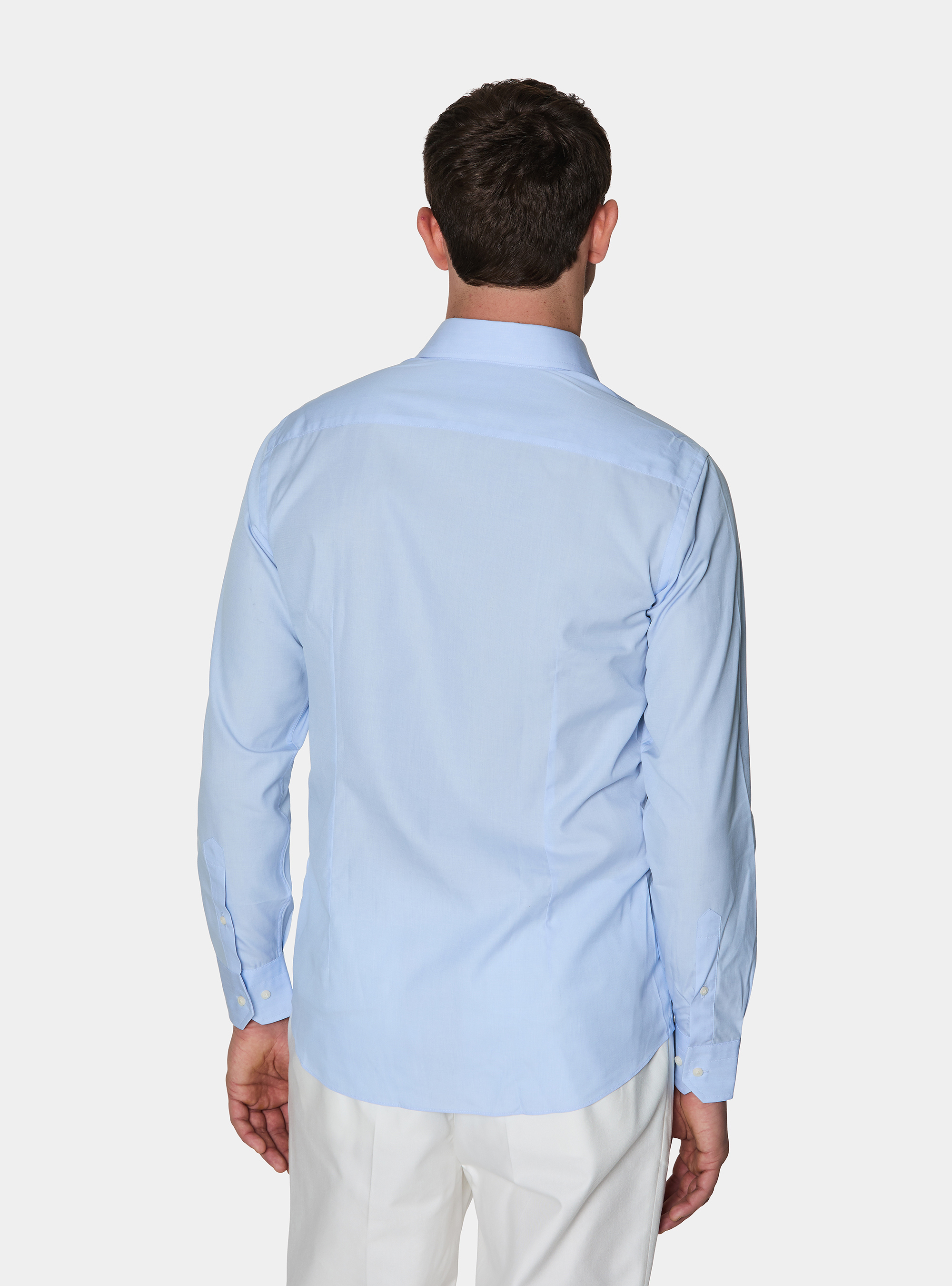 Camicia in cotone fil a fil, AZZURRO