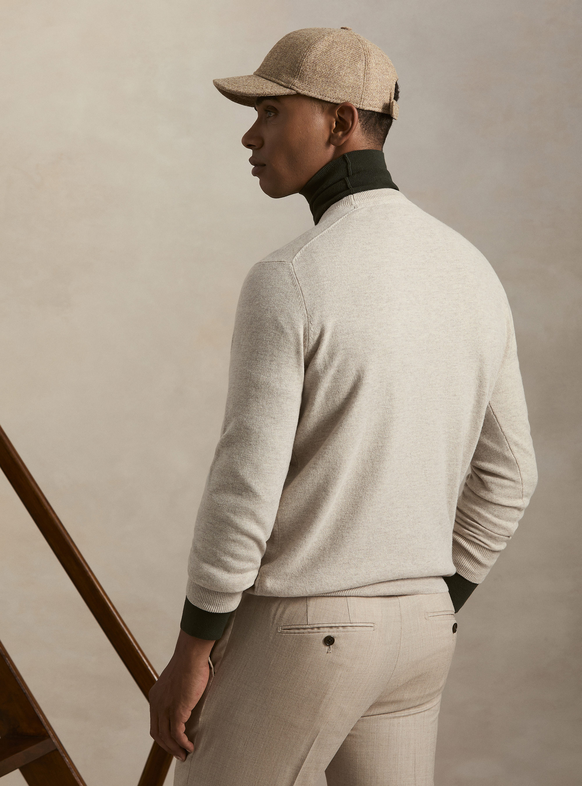 Girocollo in maglia in lana e cashmere, ECRU