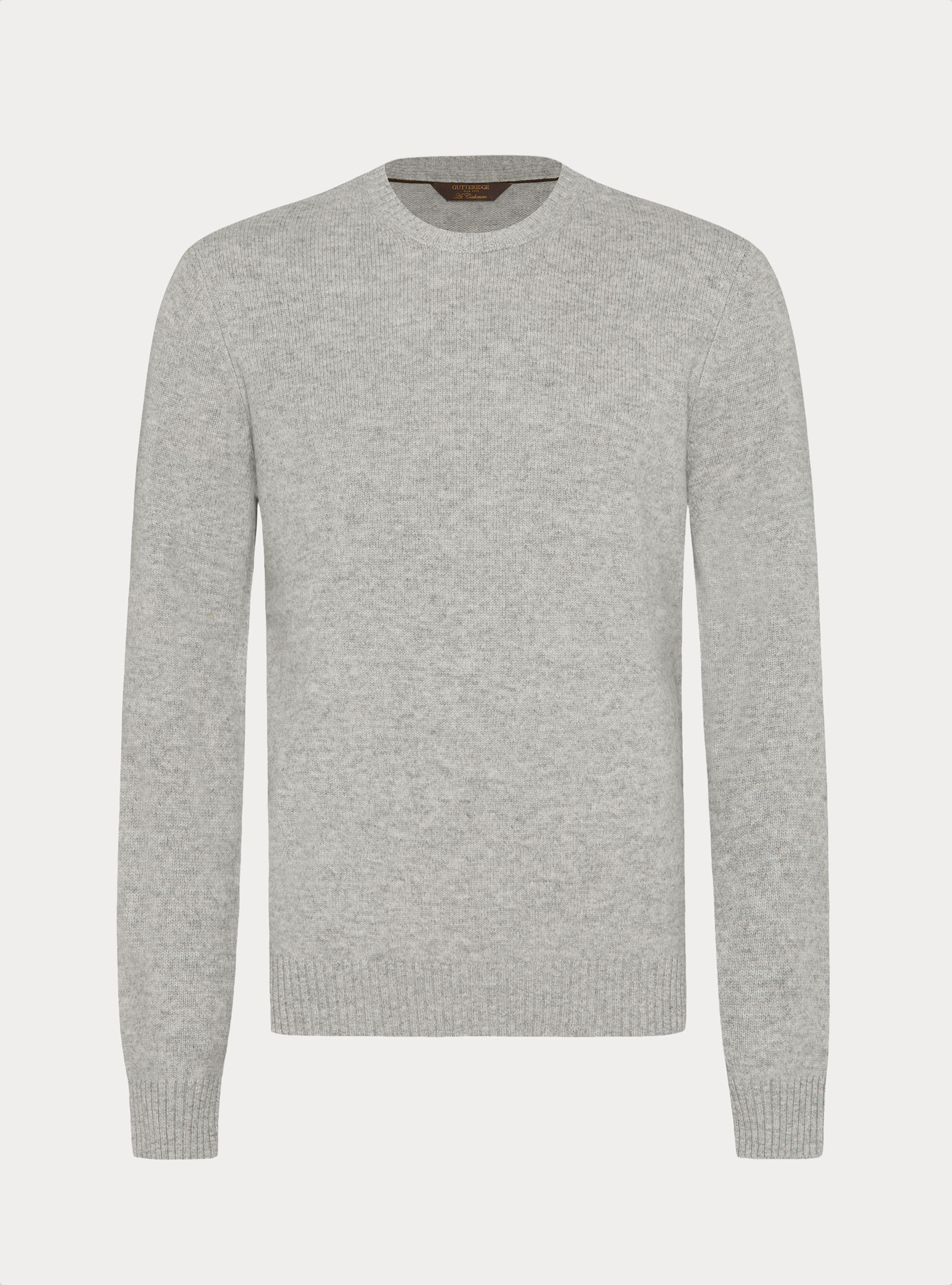 Maglia girocollo in misto lana e cashmere, GRIGIO CHIARO MELANGE