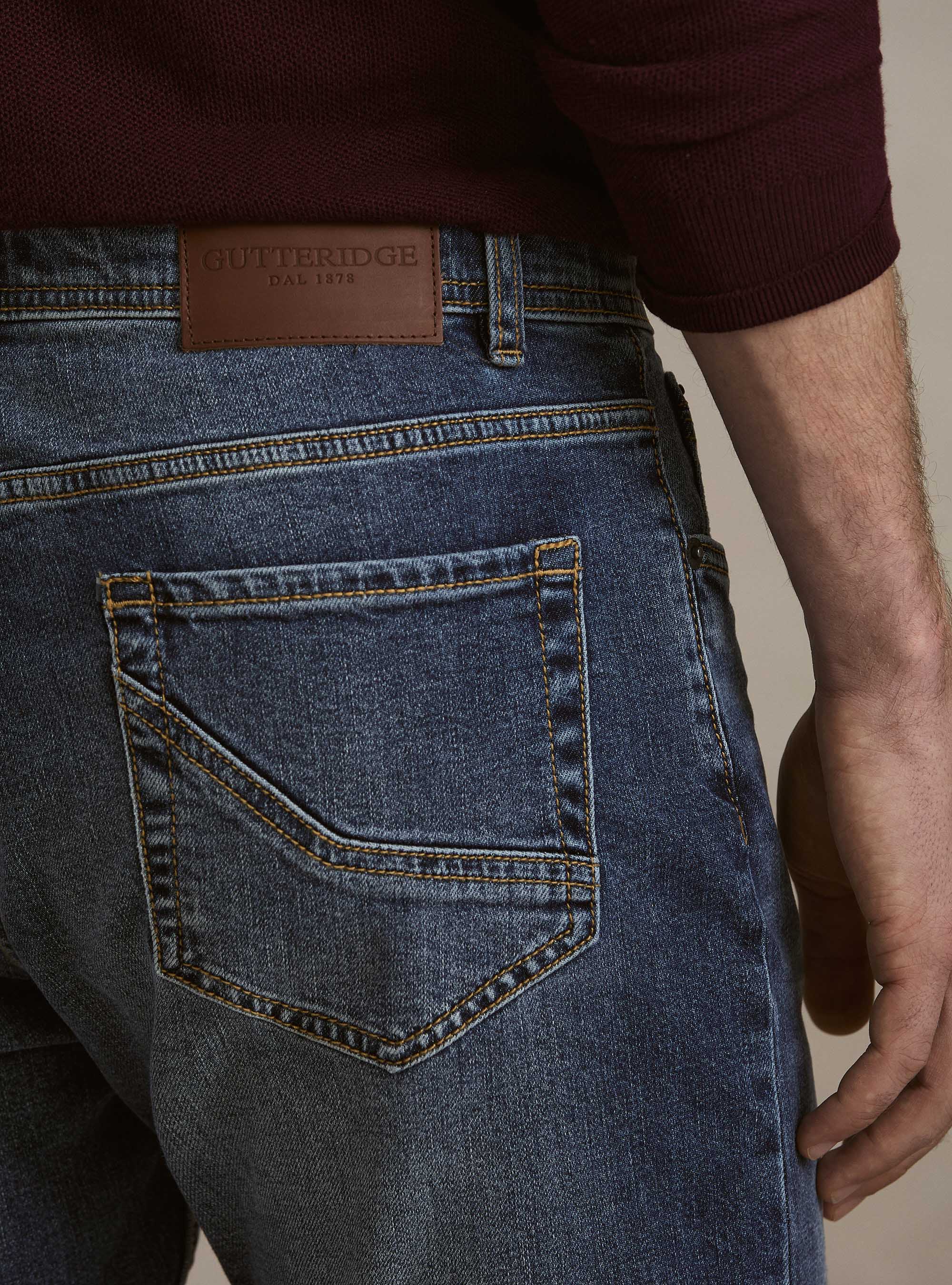 Denim in cotone stretch, BLU NAVY