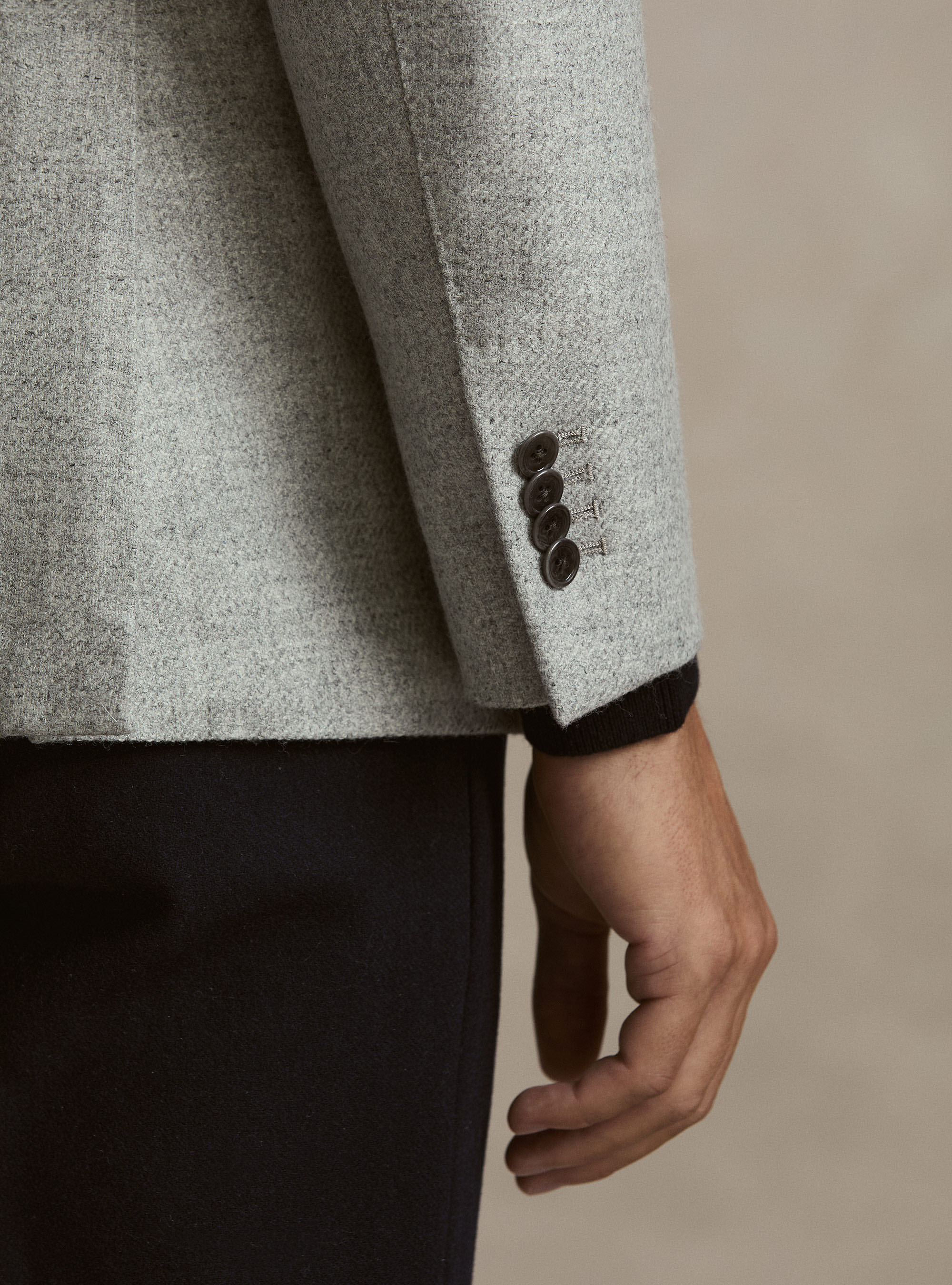 Giacca in lana cashmere Lanificio di Pray, GRIGIO CHIARO MELANGE